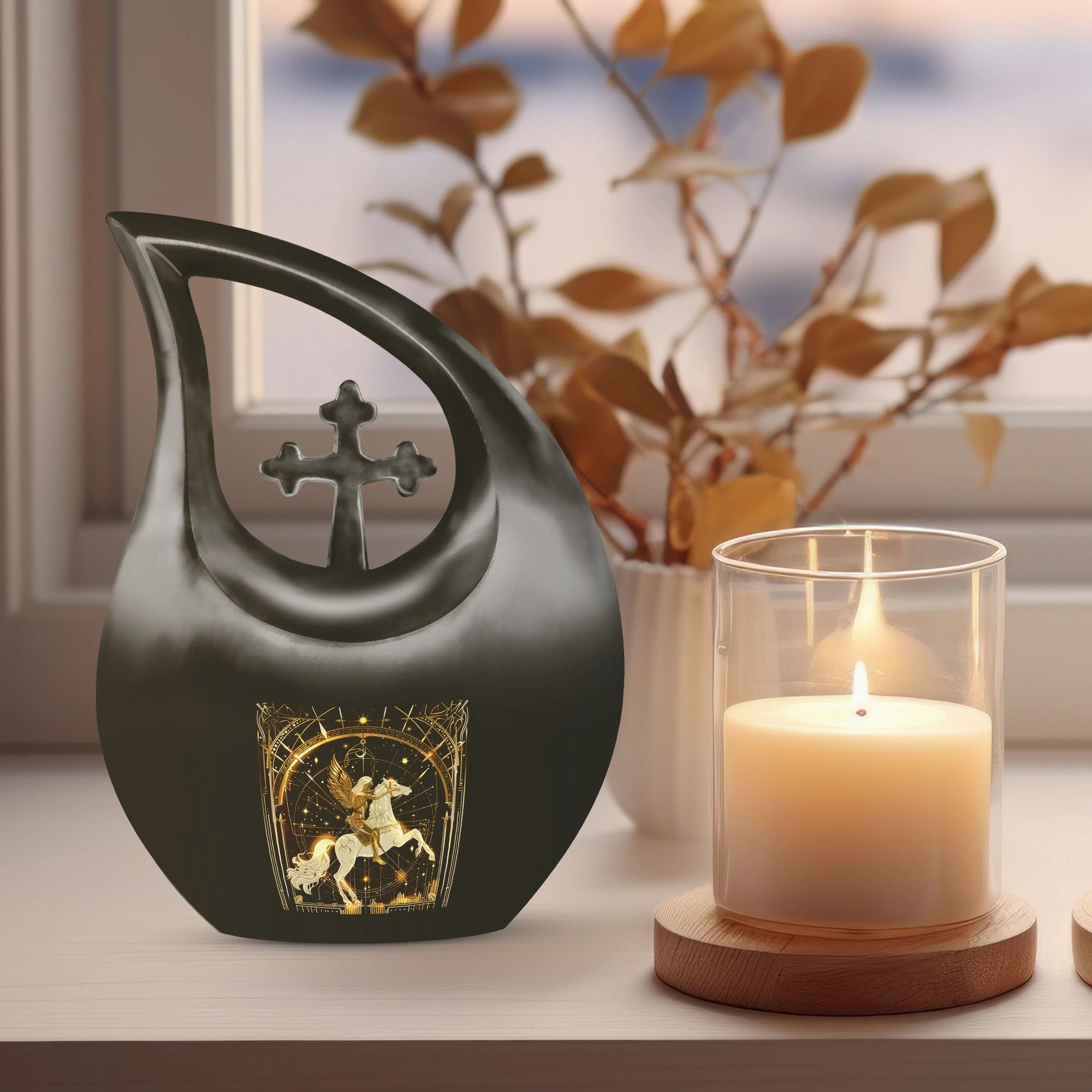 Affordable Cremation Zodiac Urn Rememorial Symbol of Eternal
