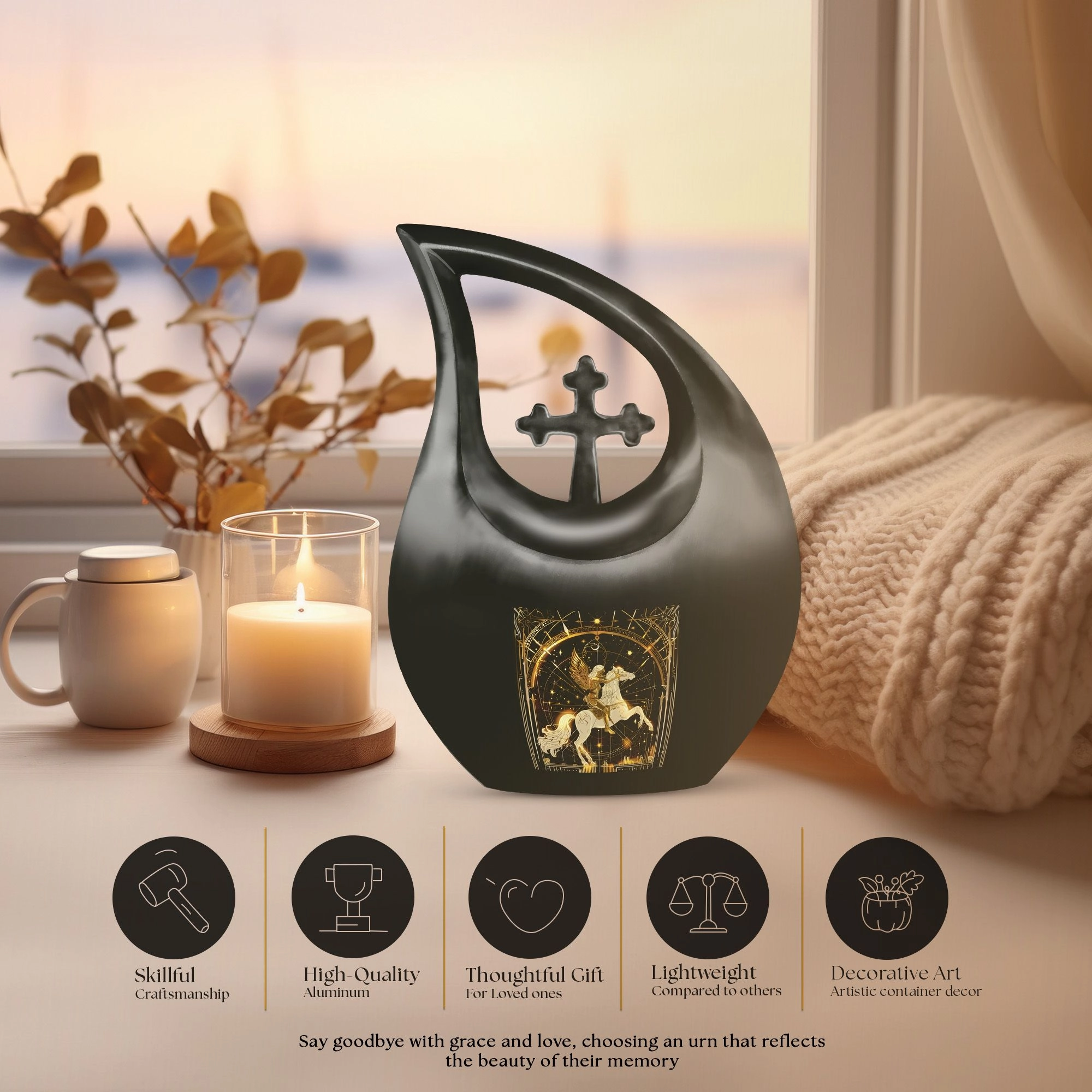 Affordable Cremation Zodiac Urn Rememorial Symbol of Eternal