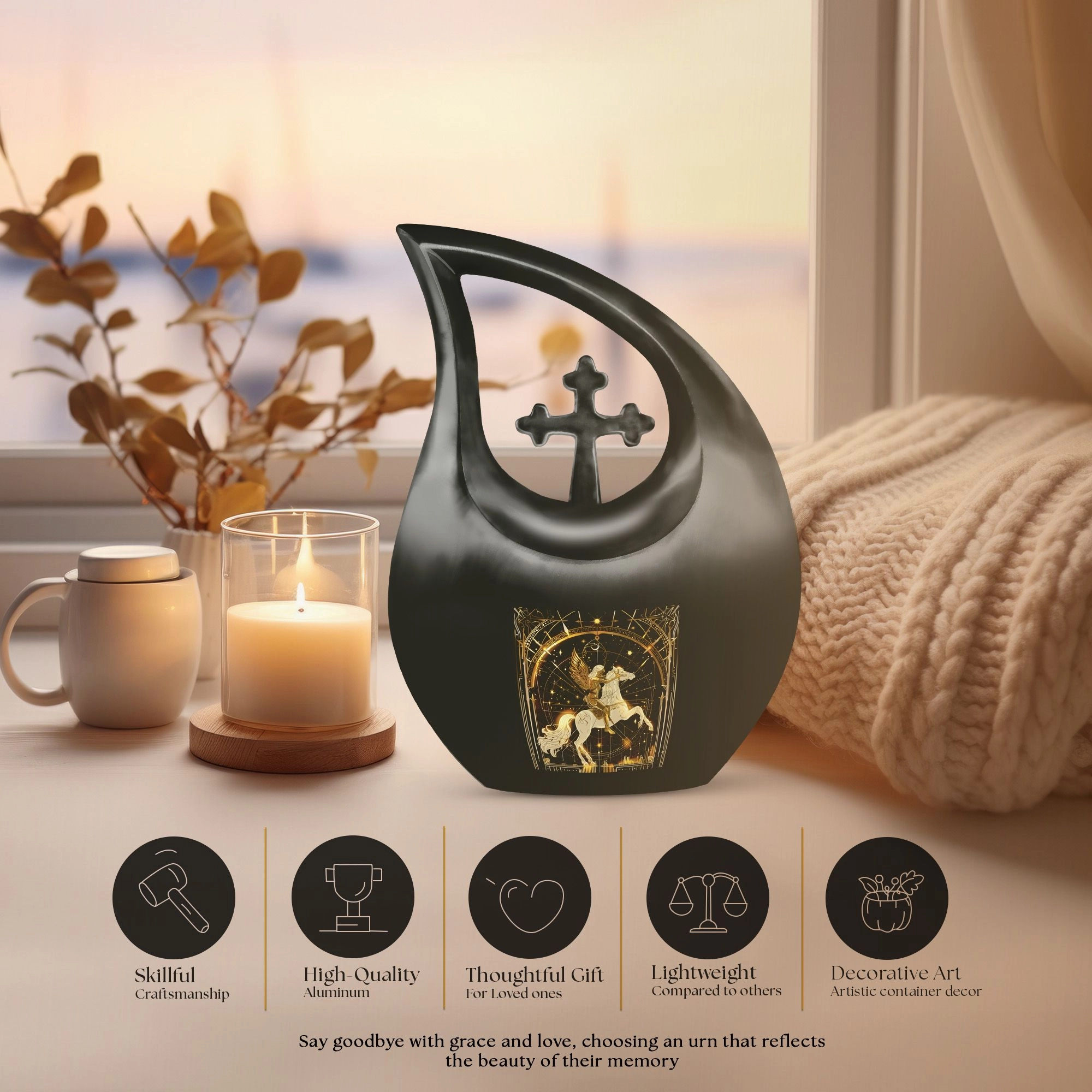 Affordable Cremation Zodiac Urn Rememorial Symbol of Eternal