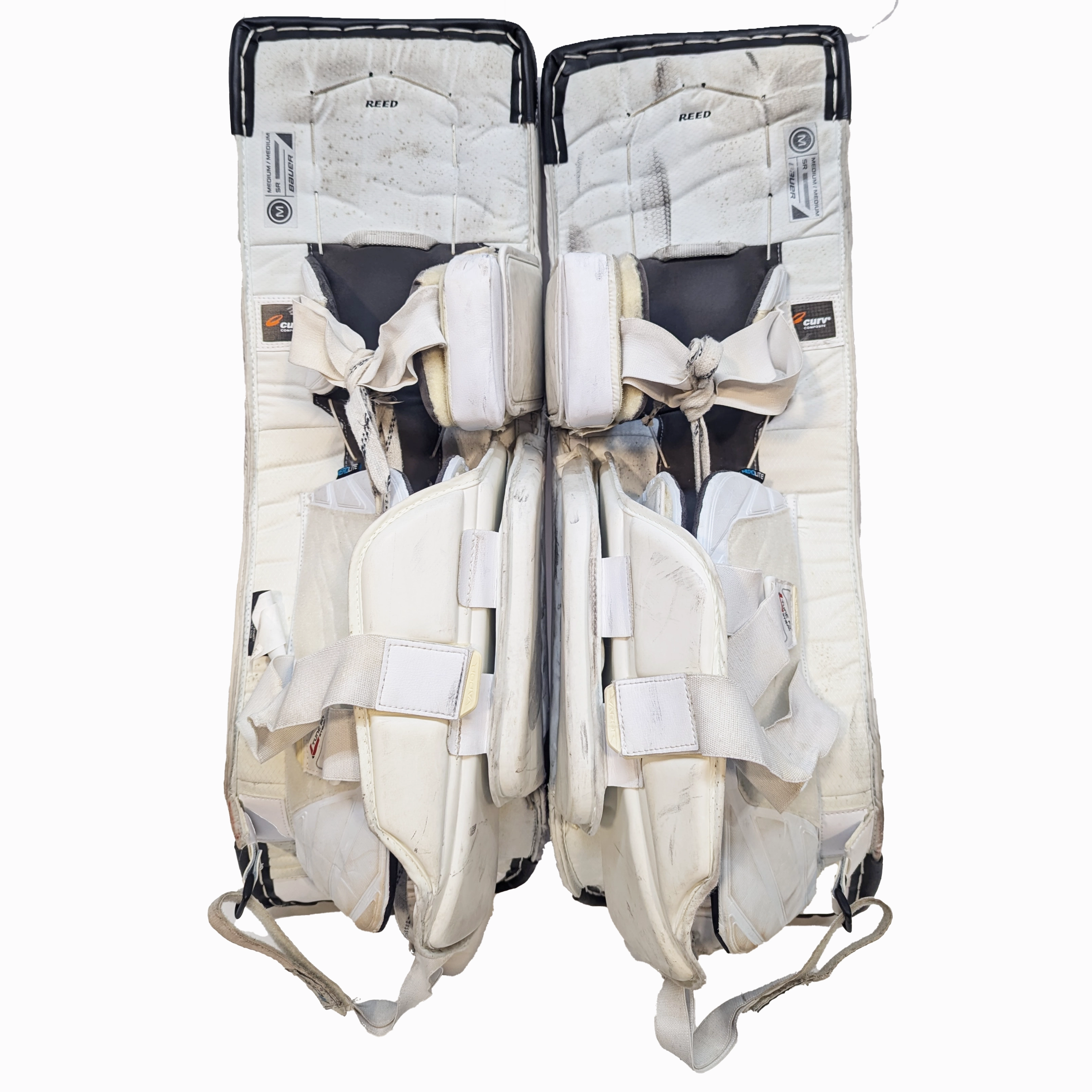 Bauer Supreme 2S Pro - Used Pro Stock Goalie Pads (White/Maroon)
