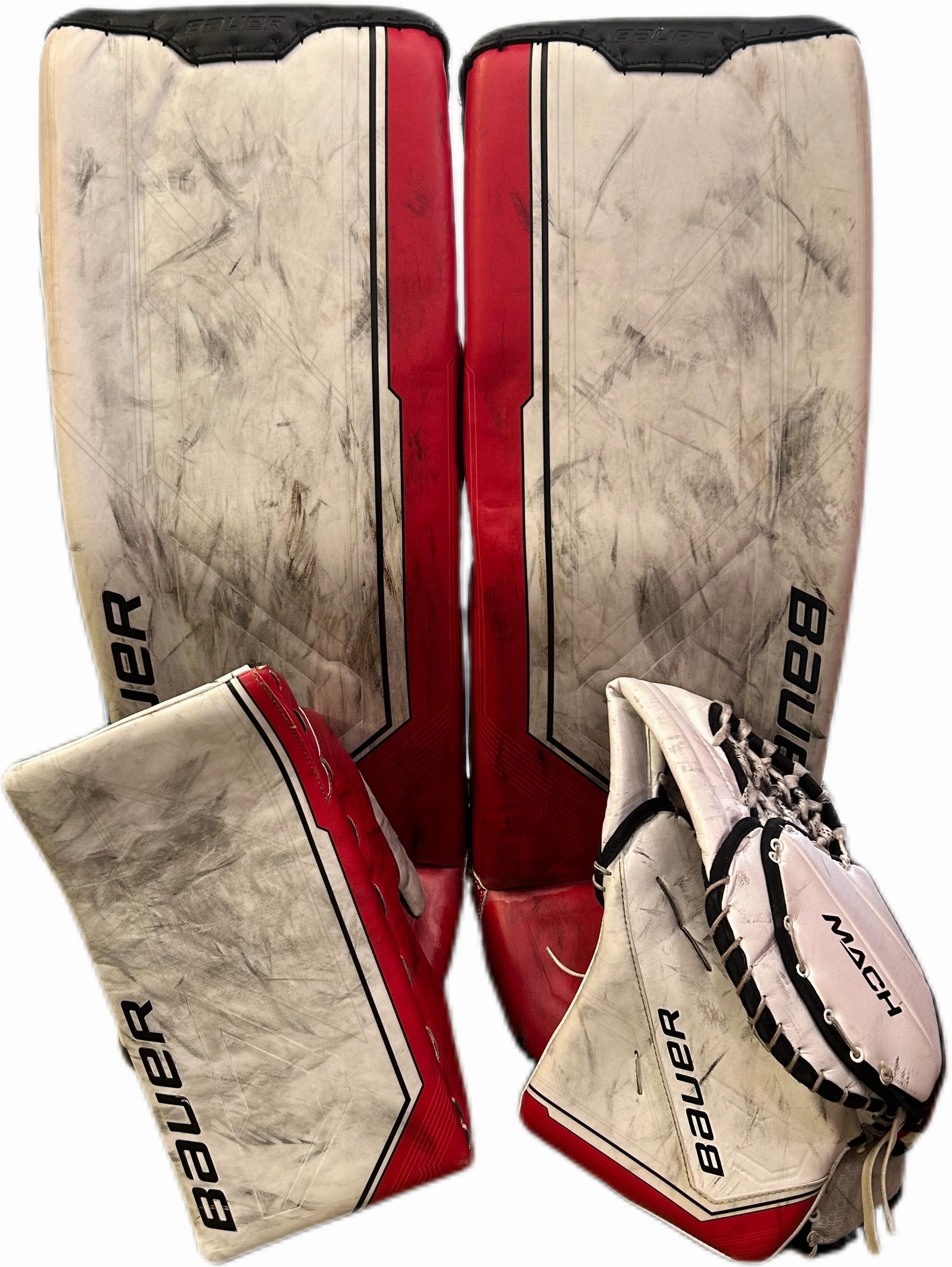 Bauer Supreme Mach - Used Pro Stock Full Set (White/Red/Black)