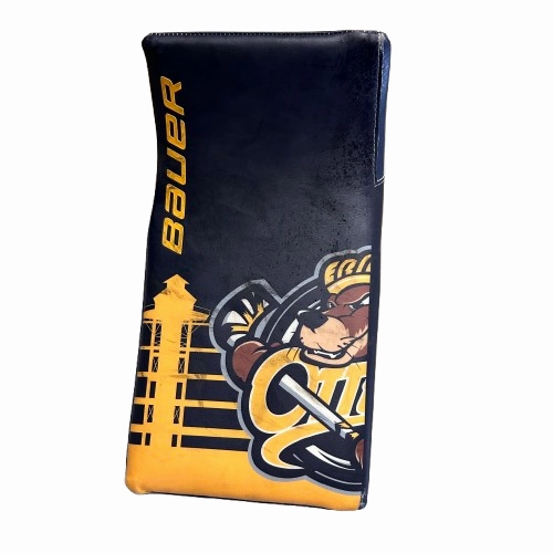 Bauer Supreme Ultrasonic - Used Pro Stock Goalie Blocker (Navy/Yellow/White)