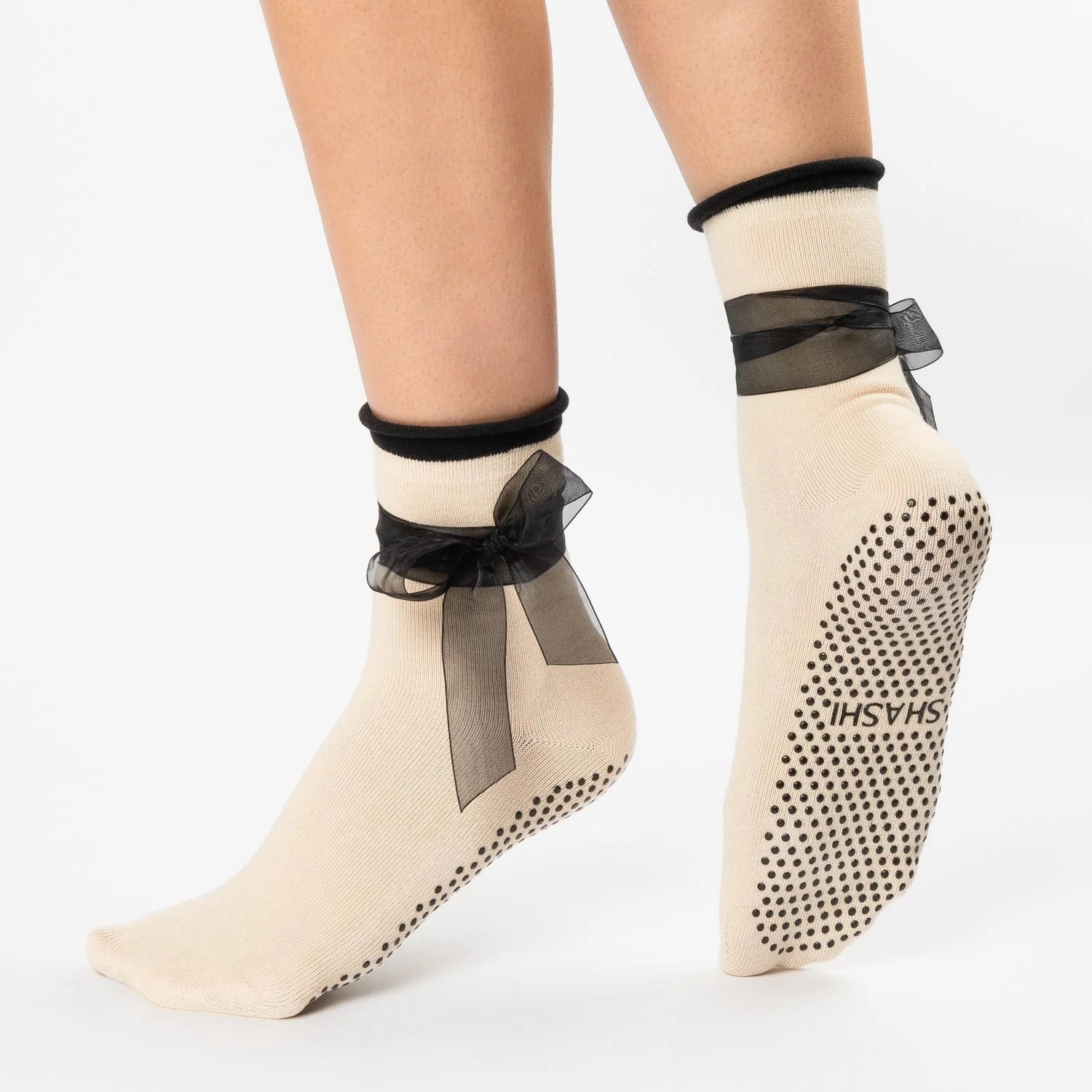 Bow Crew Grip Sock - (Barre / Pilates)