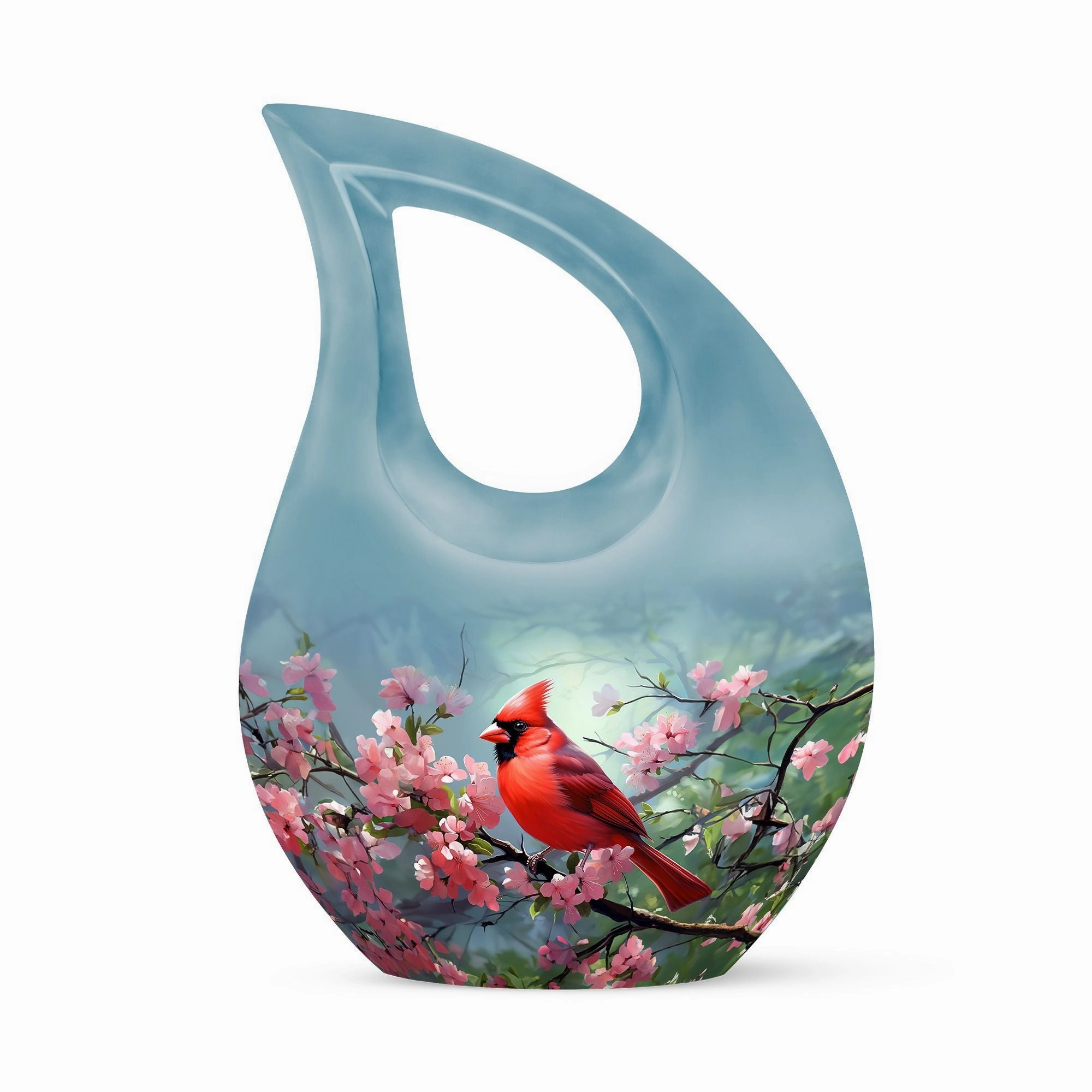 Cardinal Bird Urn, Small Keepsake Cremation Urn For Human Ashes