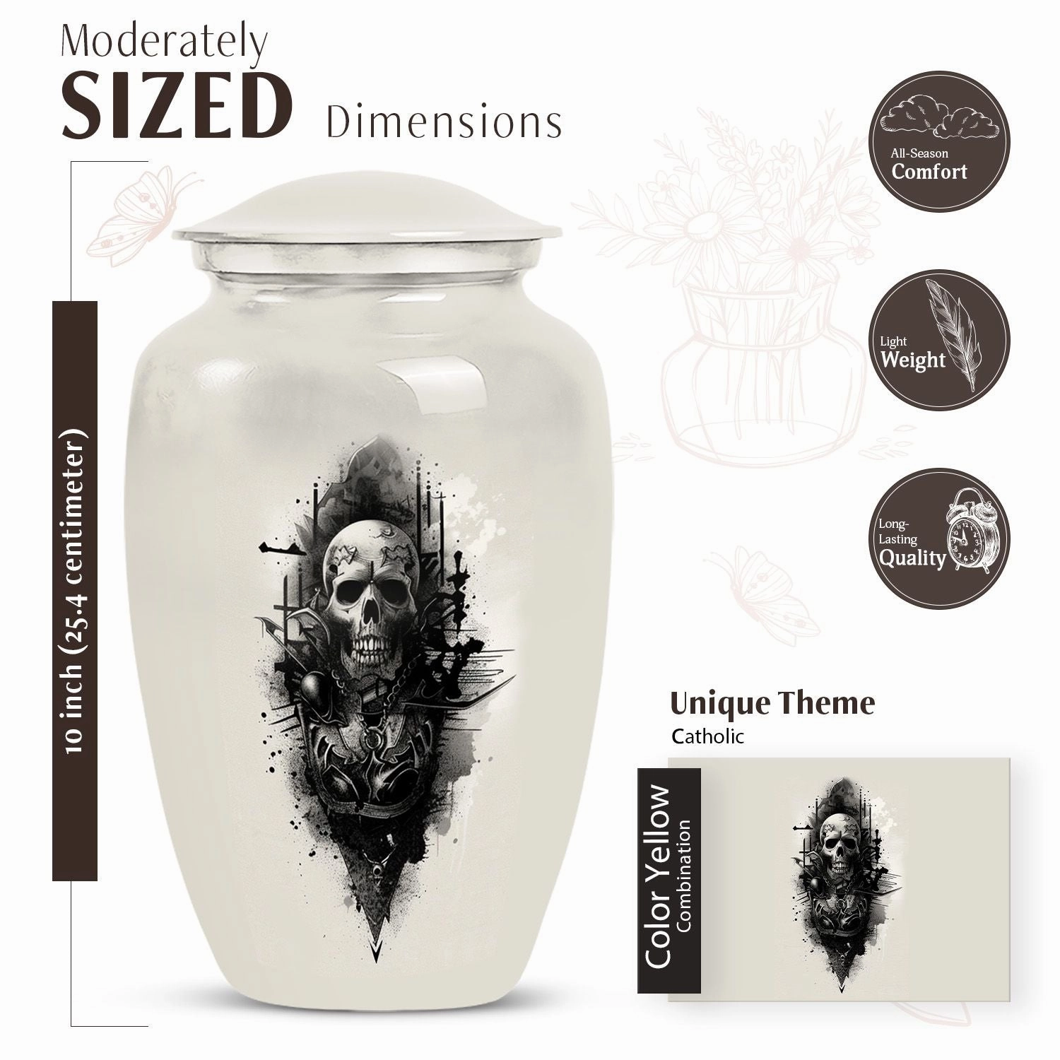 Catholic Sacrarium: Commemorative Cremation Urn for Gentleman