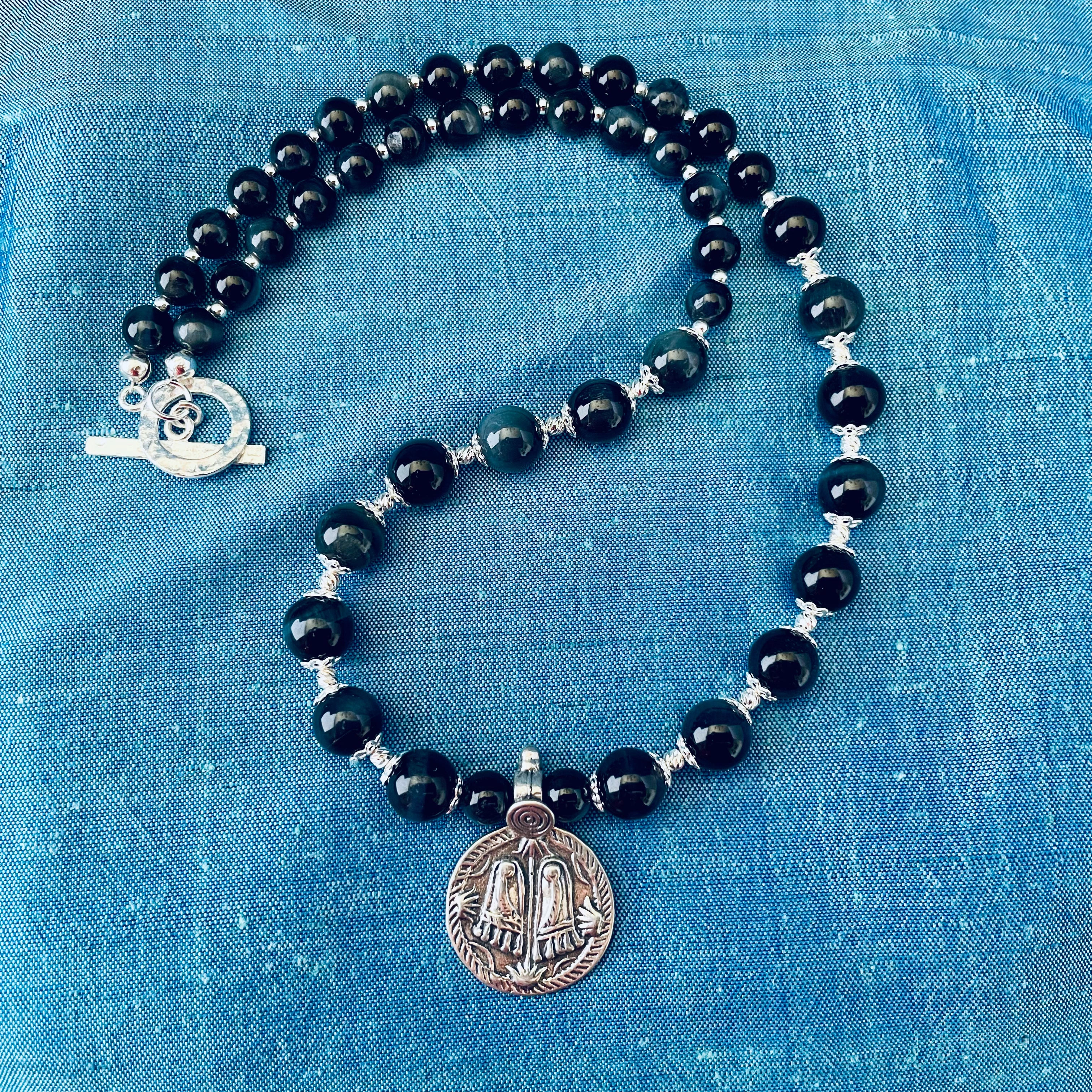 Charanam Blue Tiger's Eye Necklace