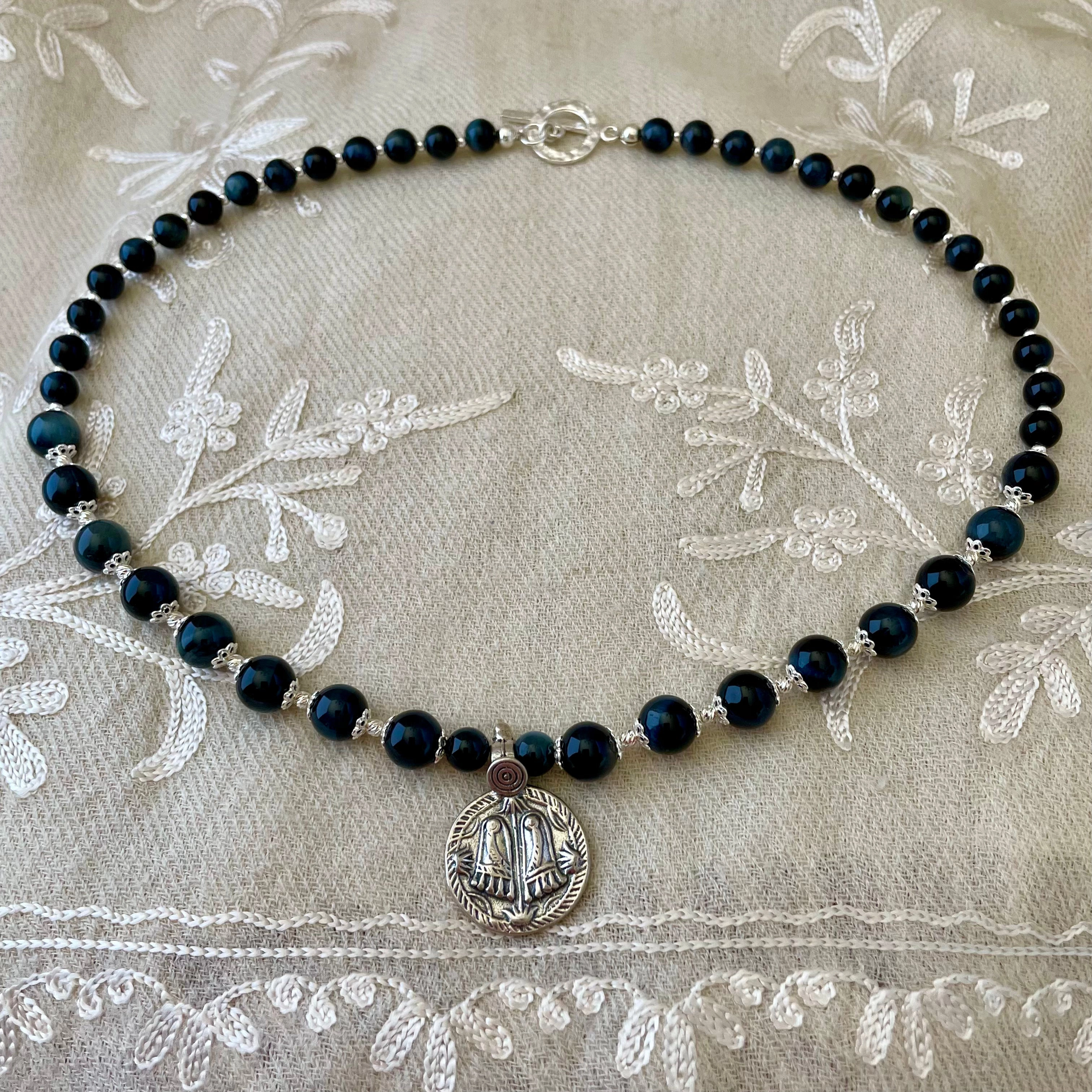 Charanam Blue Tiger's Eye Necklace