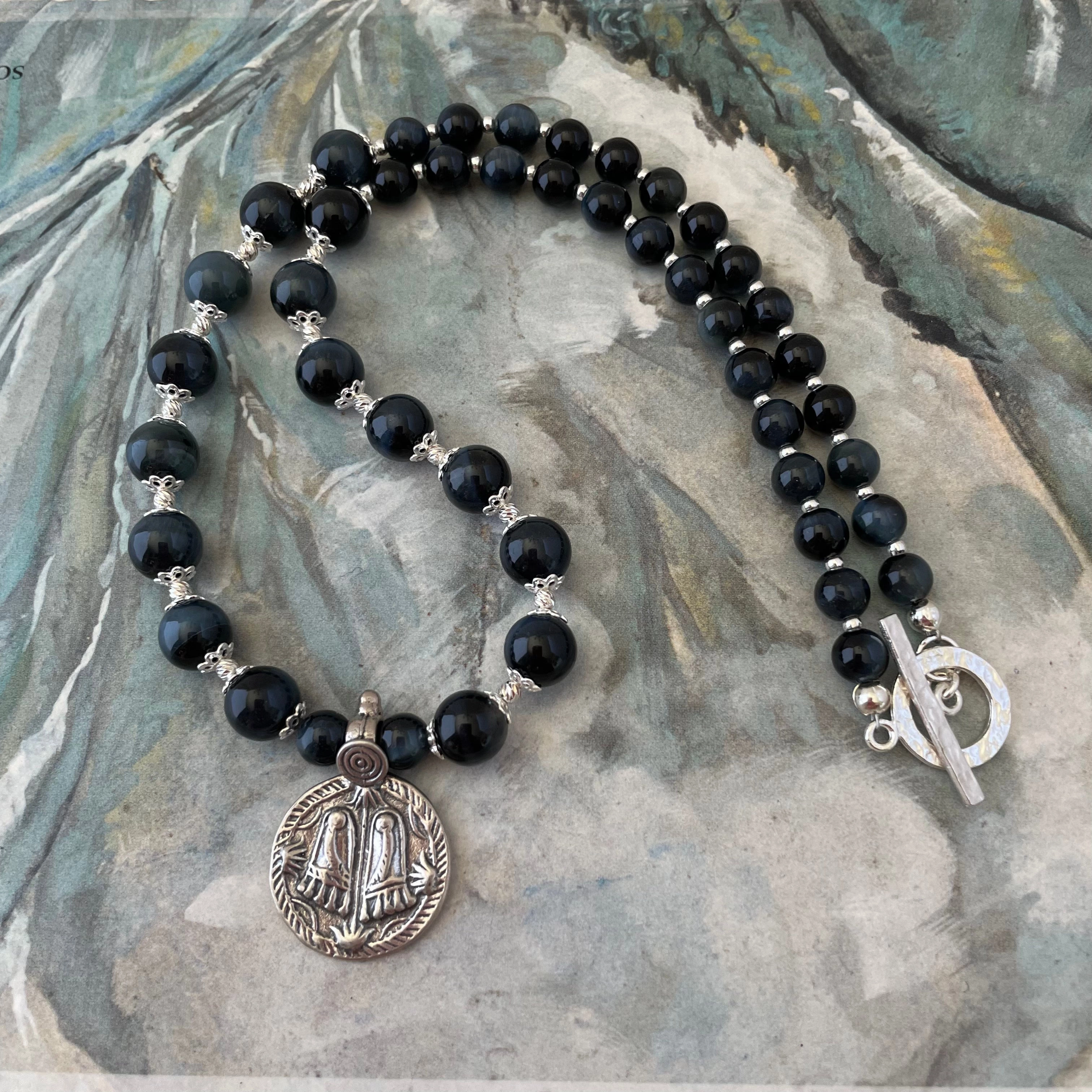 Charanam Blue Tiger's Eye Necklace
