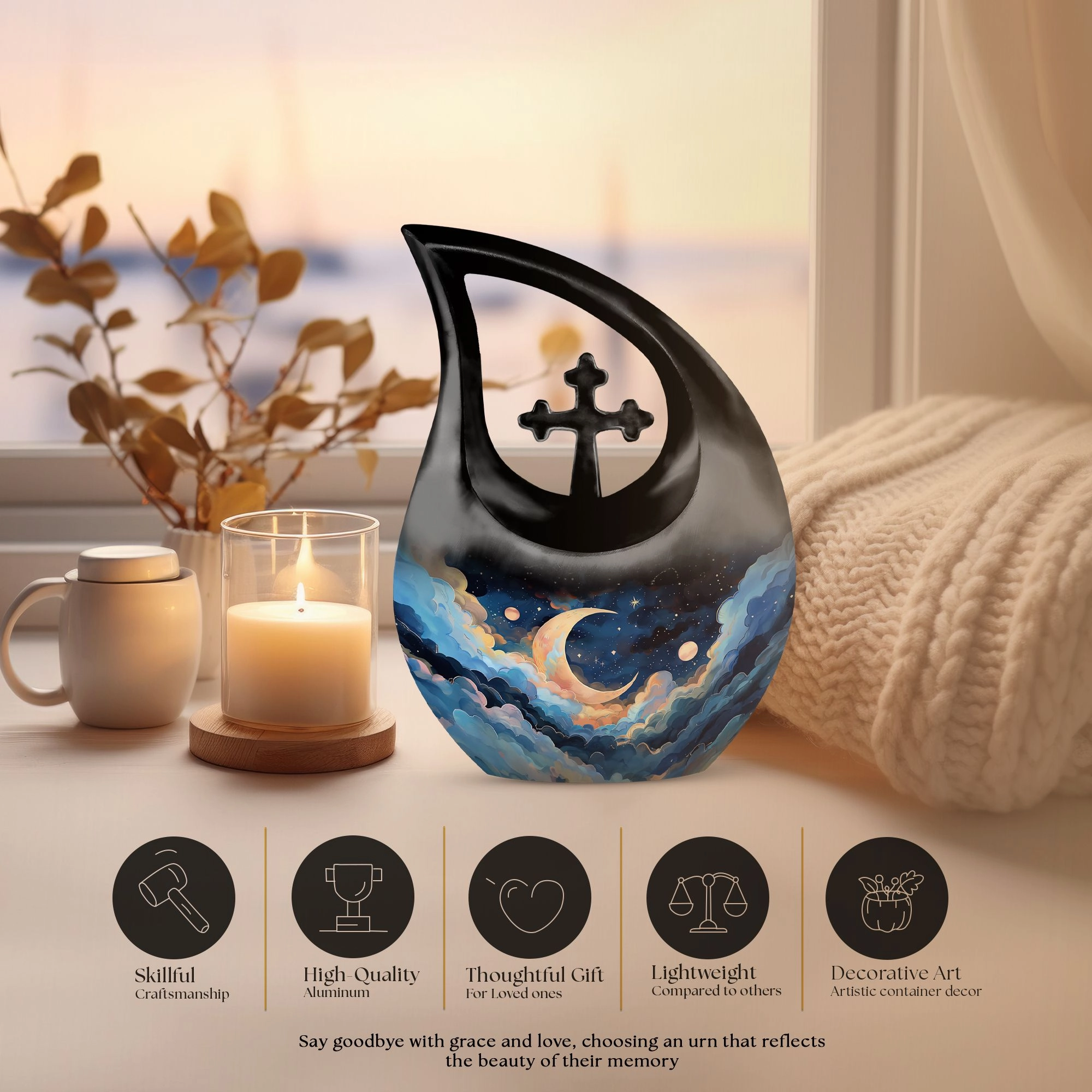 Clouds Urn Serene Memorial Vessel for Eternal Rest