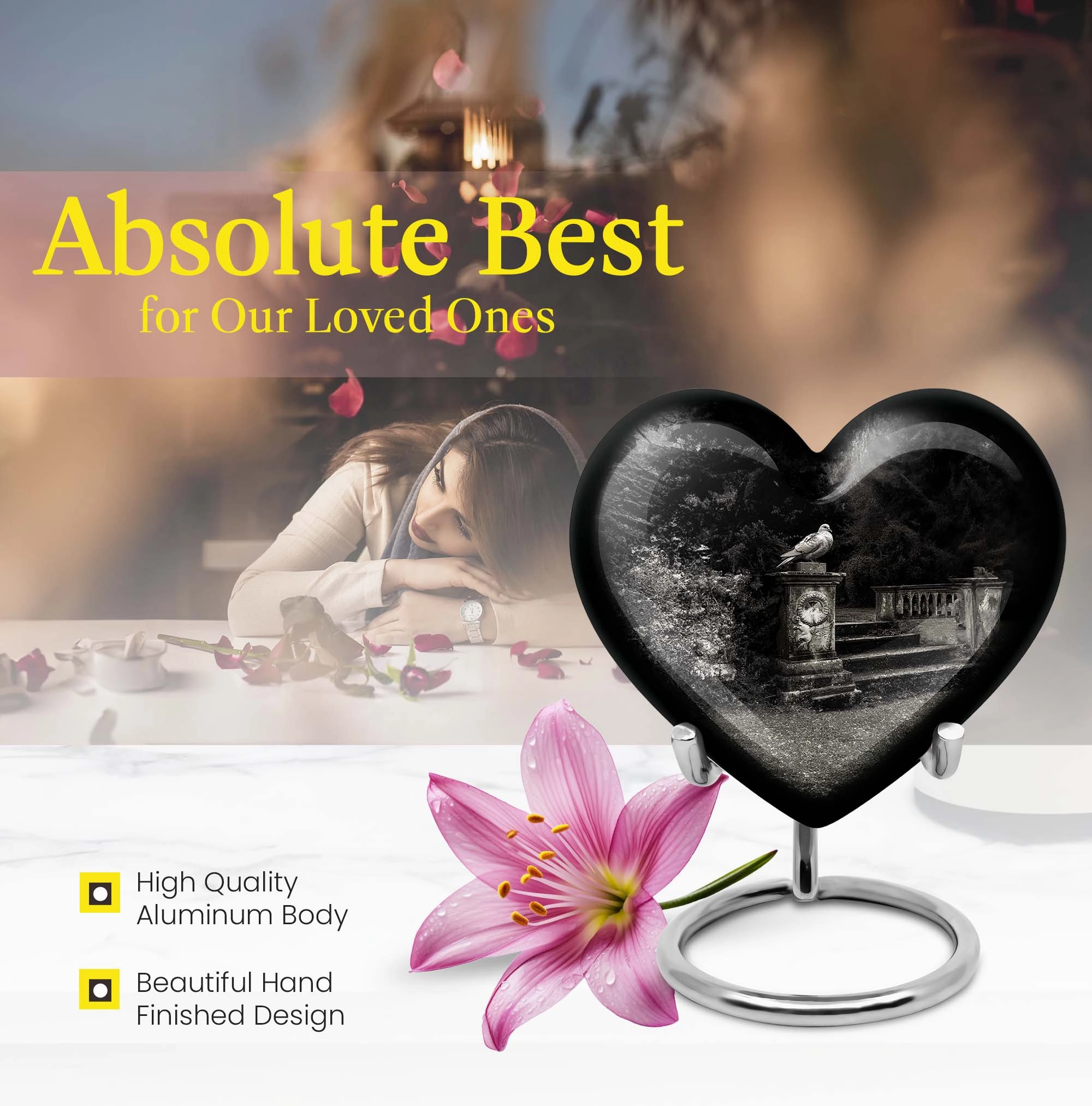 Dove Urn Supreme - A Purple Meadow Tribute for Your Beloved Dad