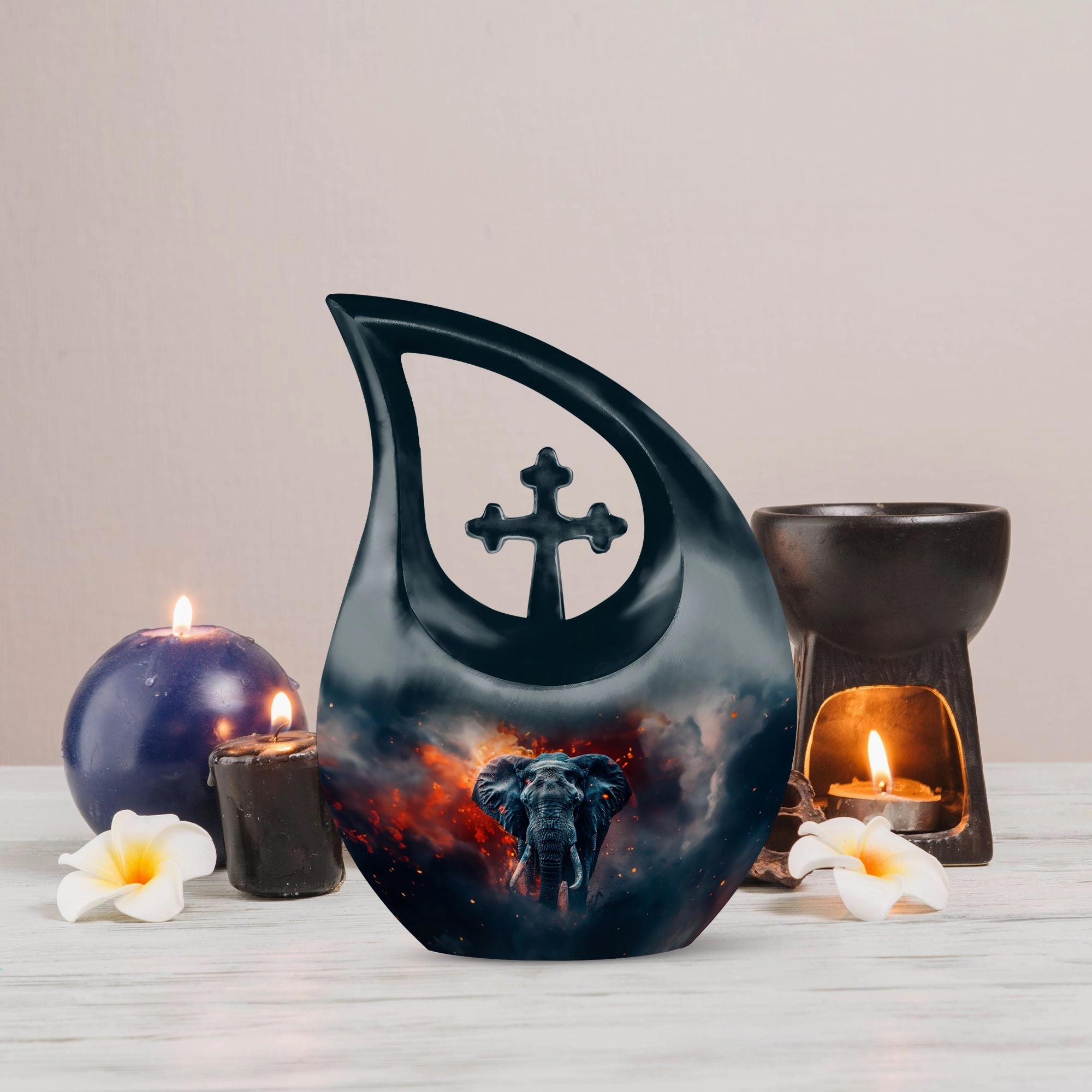 Elephant Urn - Cremation Container For Cremated Human Ashes