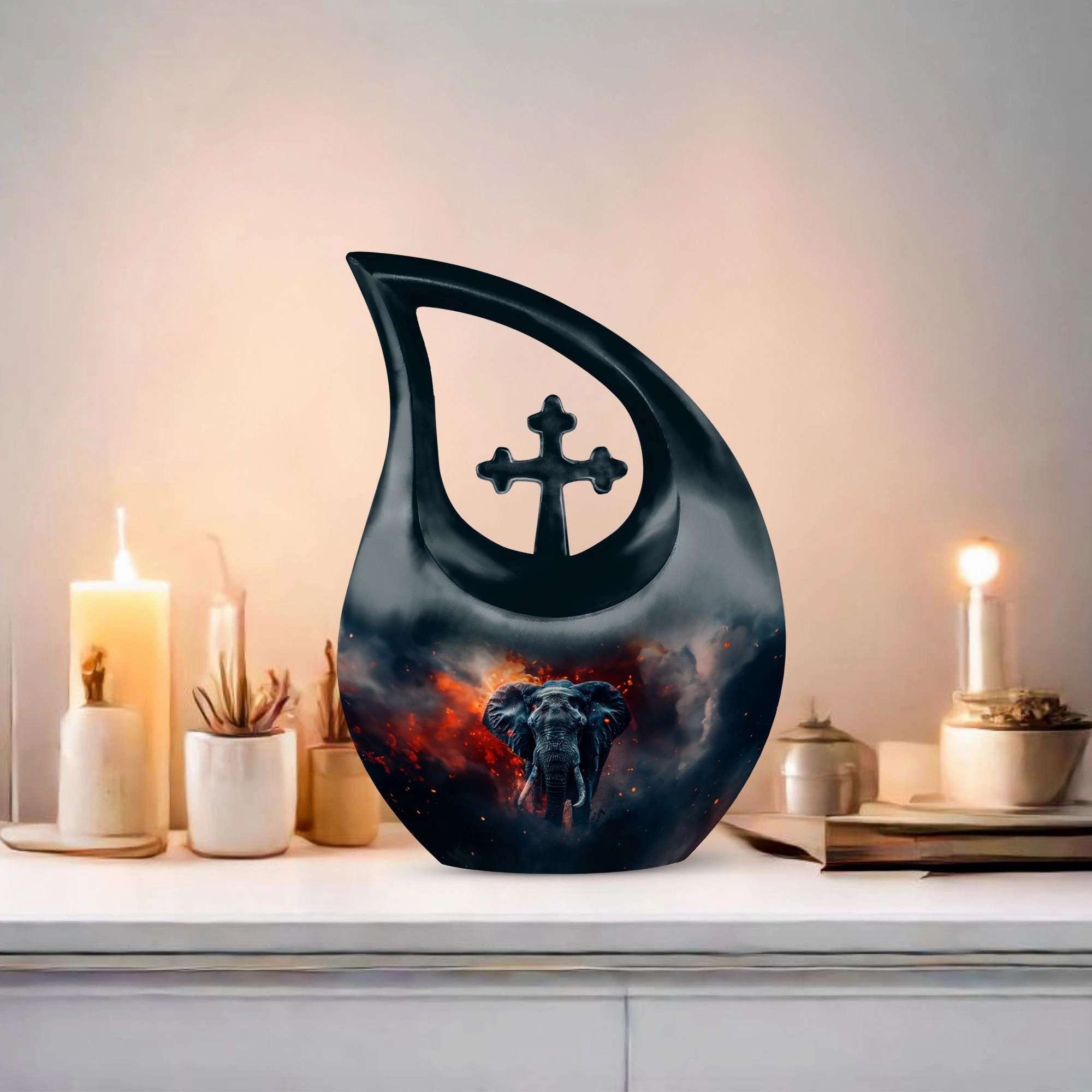 Elephant Urn - Cremation Container For Cremated Human Ashes
