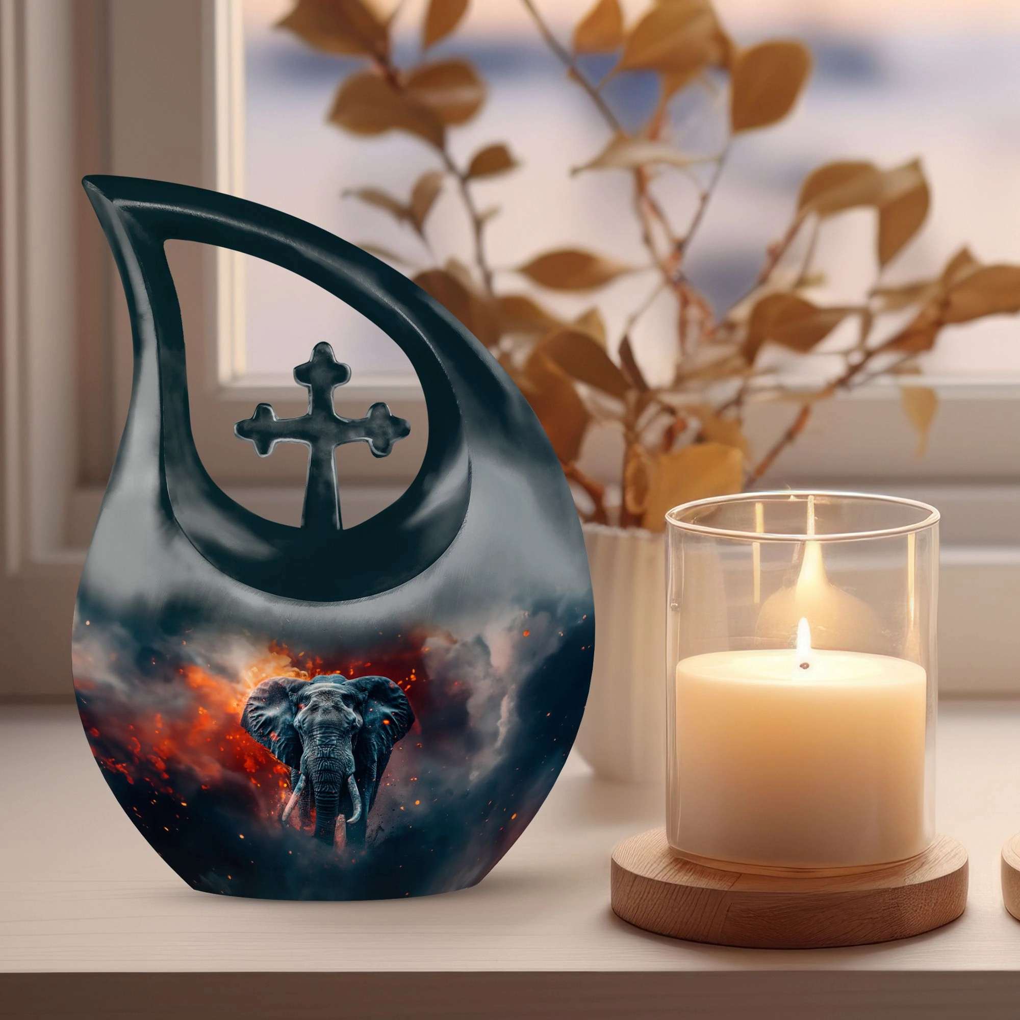 Elephant Urn - Cremation Container For Cremated Human Ashes
