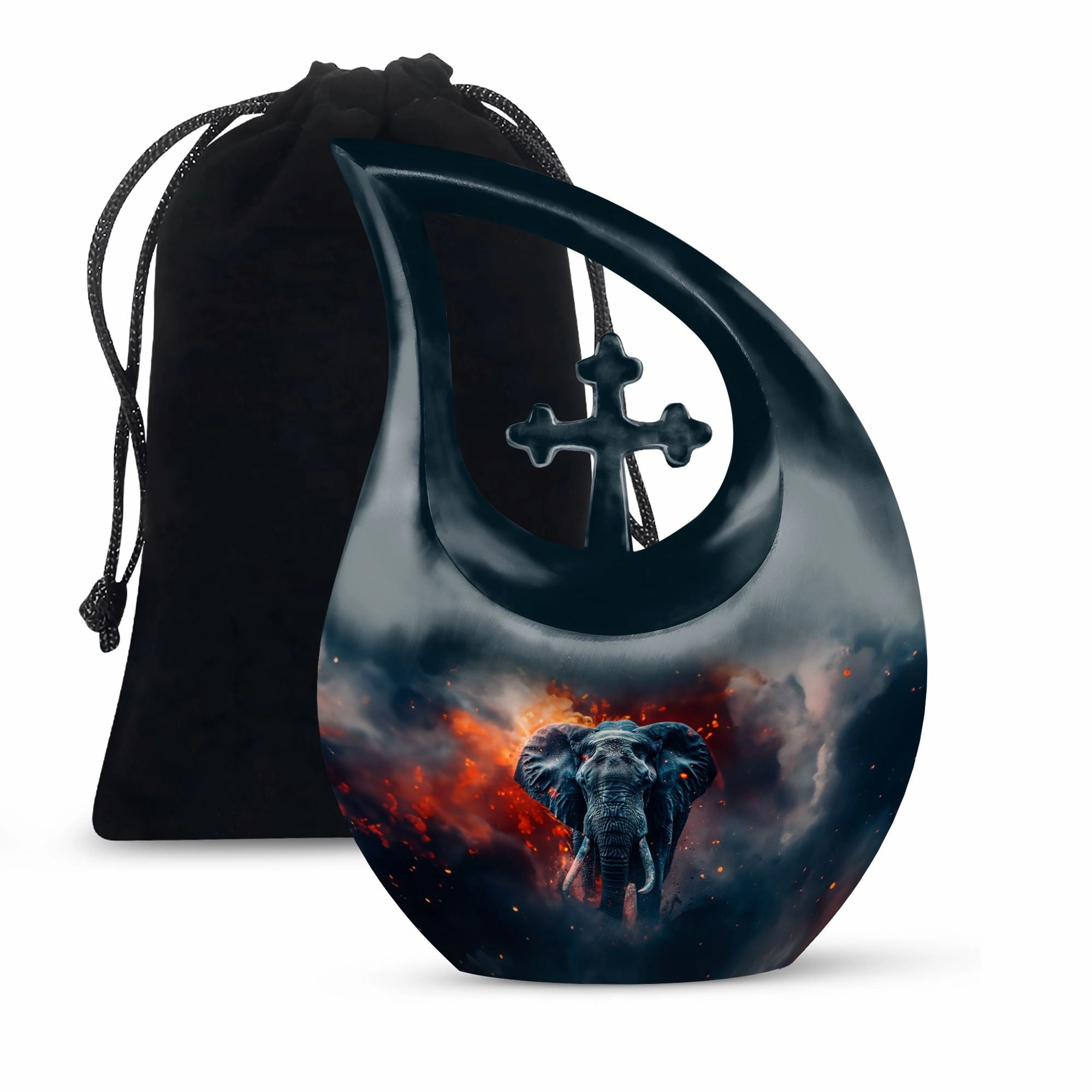 Elephant Urn - Cremation Container For Cremated Human Ashes