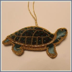 Embroidered Turtle Ornament