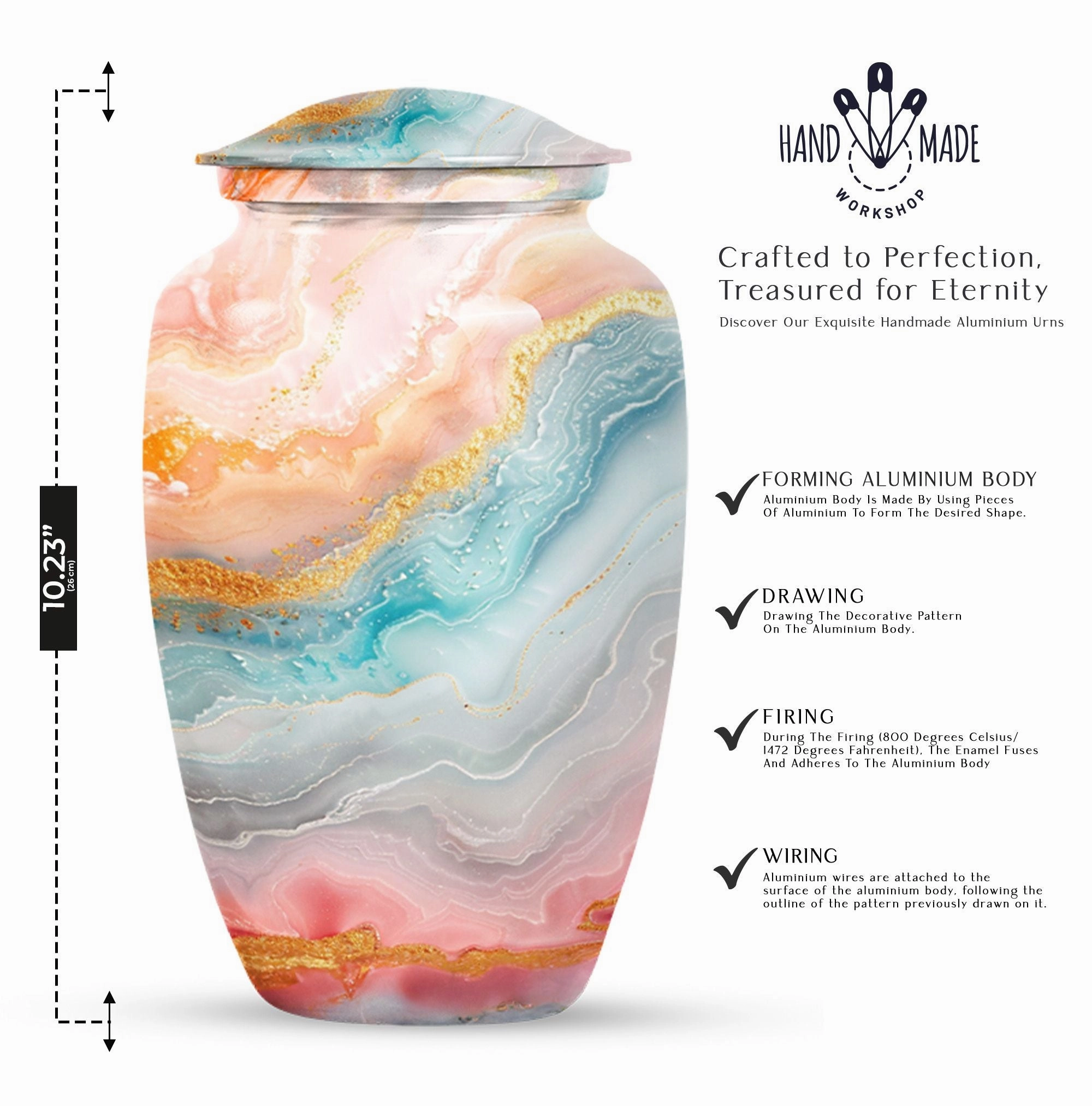 Eternal Rest Abstract Urn - Human Memorial Urn 200 Cubic Inches