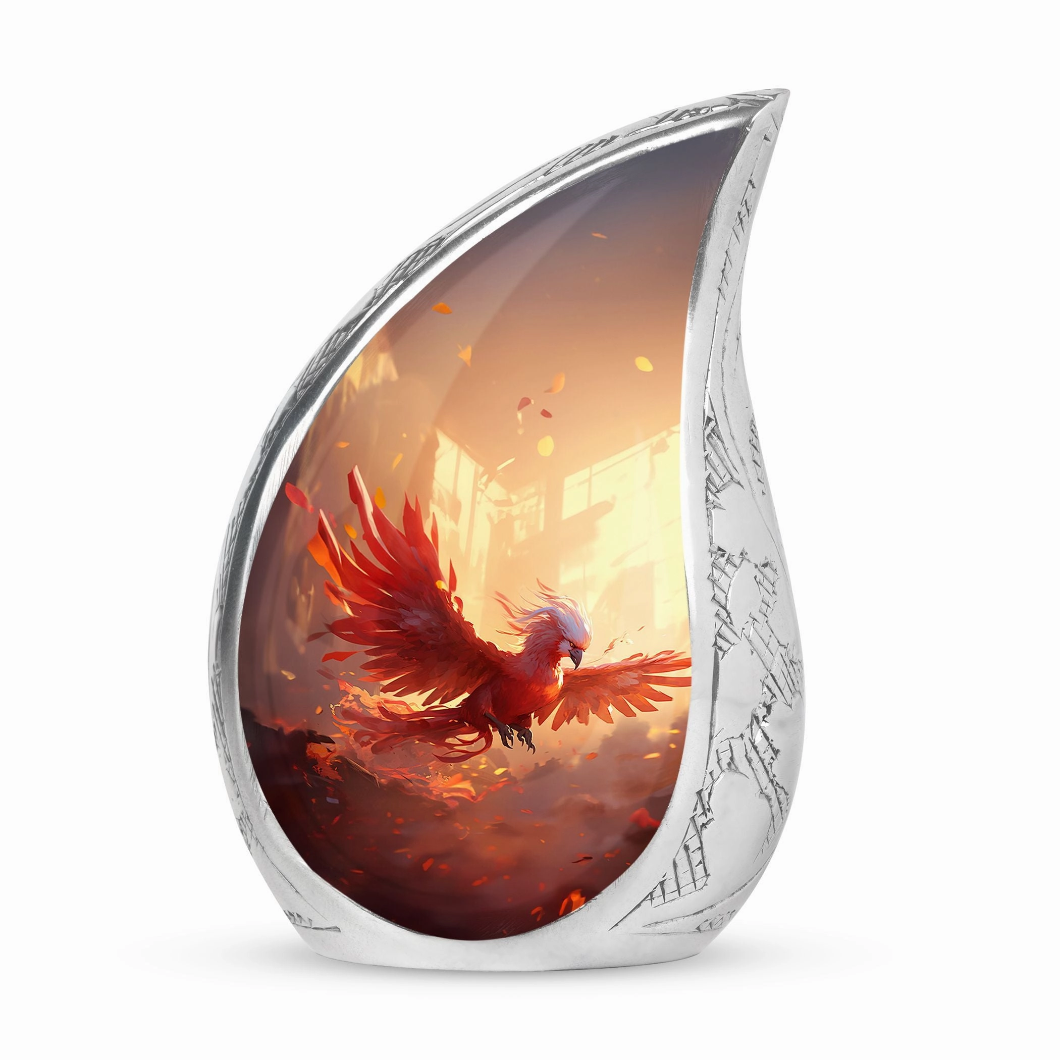 Eternal Solace: Red Phoenix Memorial Urn | Phoenix Cremation Urn