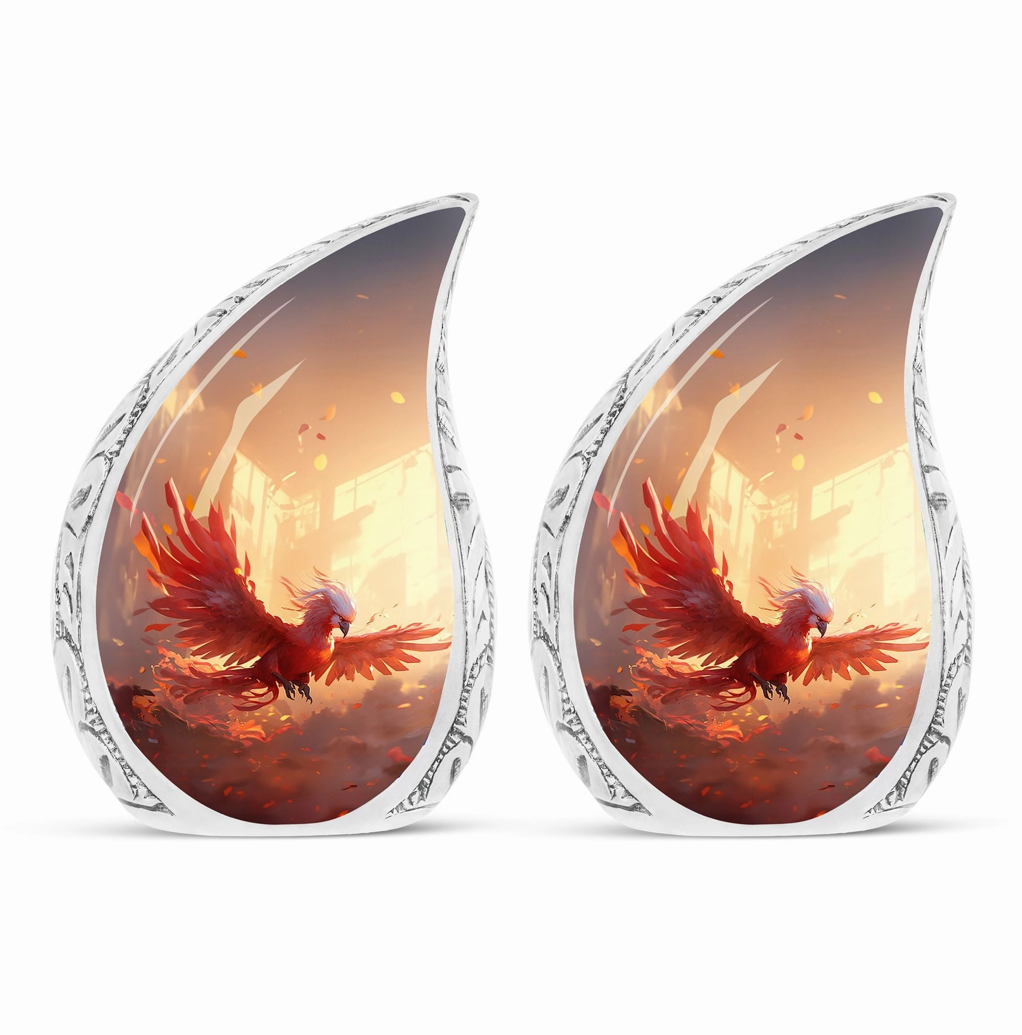 Eternal Solace: Red Phoenix Memorial Urn | Phoenix Cremation Urn