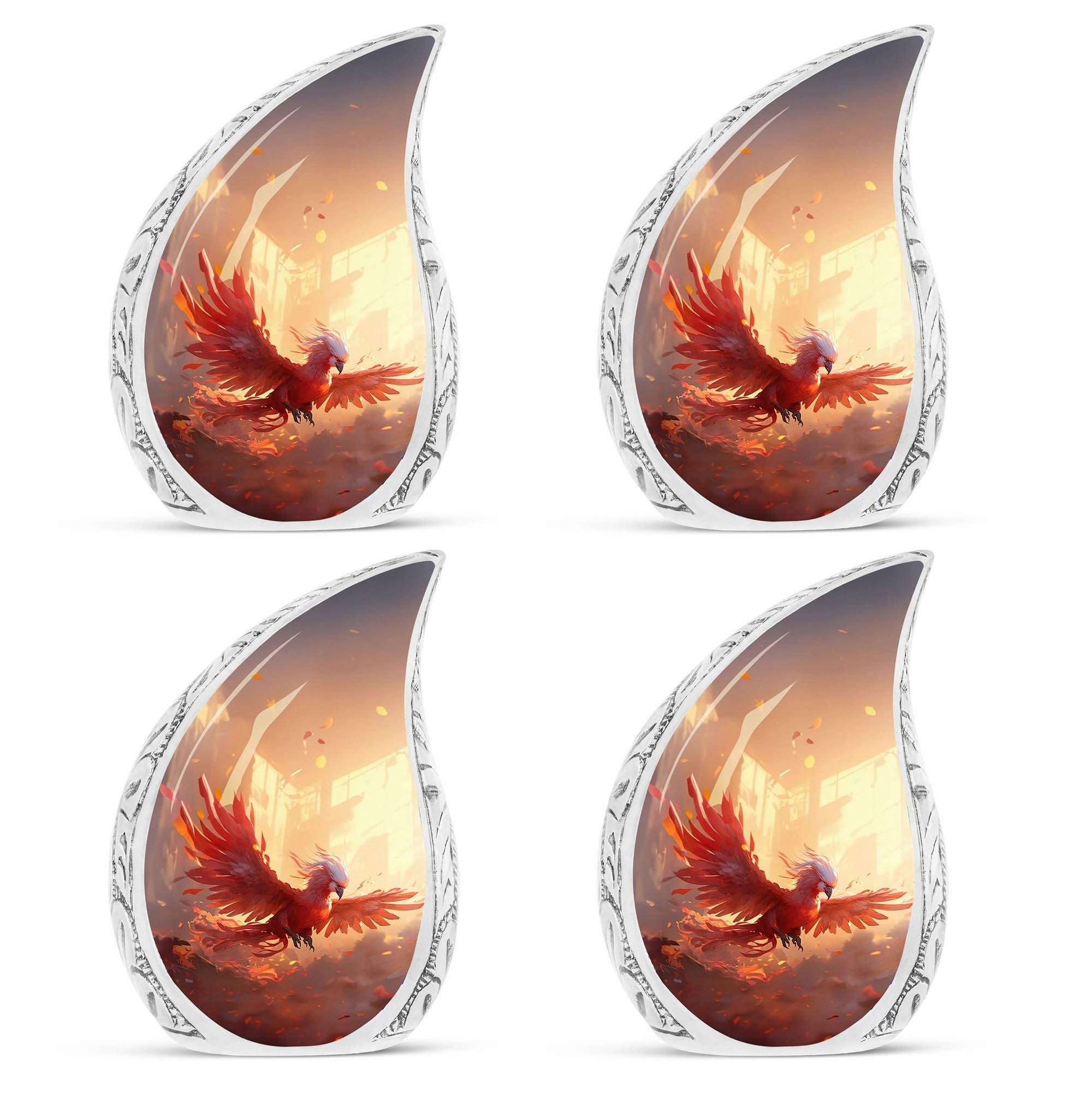 Eternal Solace: Red Phoenix Memorial Urn | Phoenix Cremation Urn