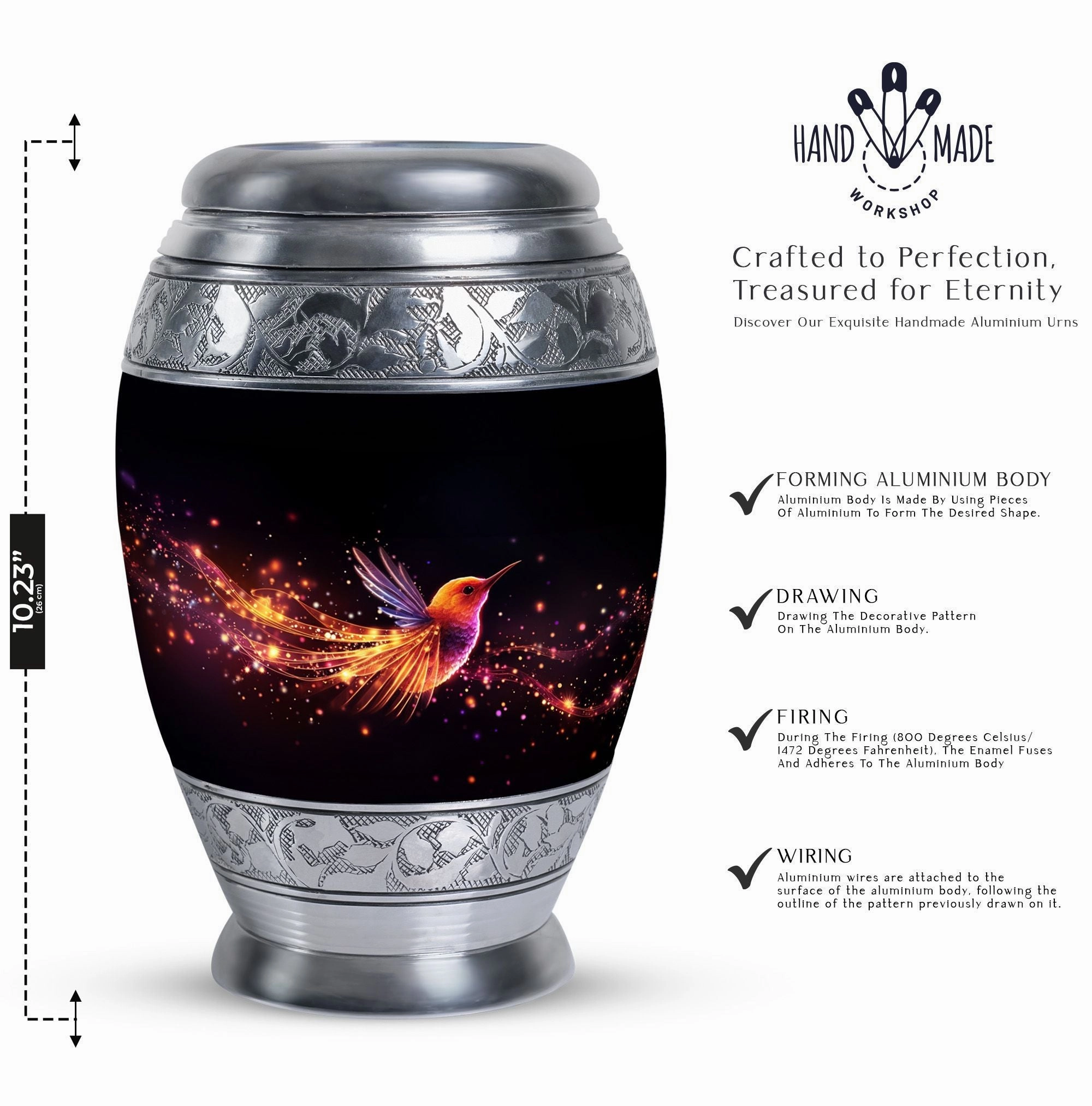 Evermore Beacon - Cremation Urn, A Colorful Sparrow Memorial