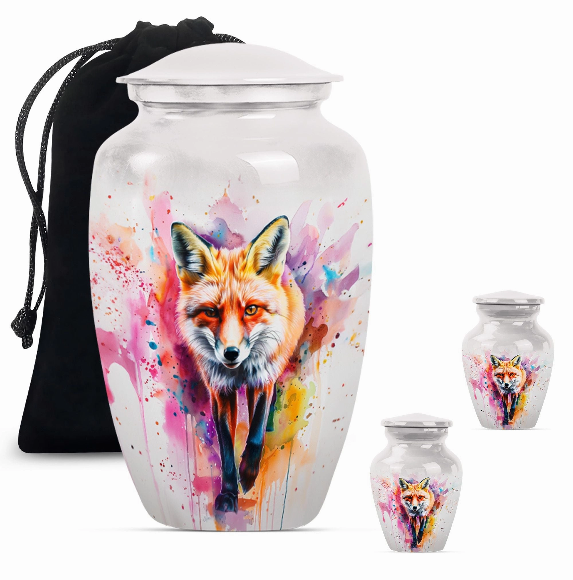Fox Tribute - Supreme Lady Funerary Aluminium Cremation Urn