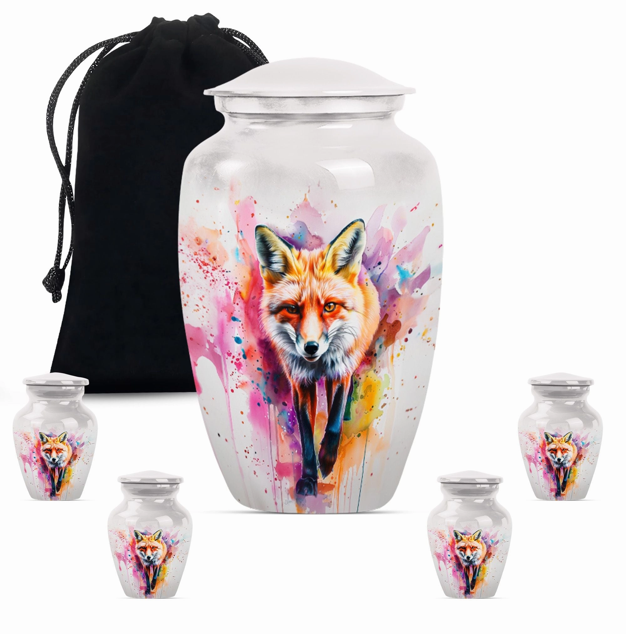 Fox Tribute - Supreme Lady Funerary Aluminium Cremation Urn