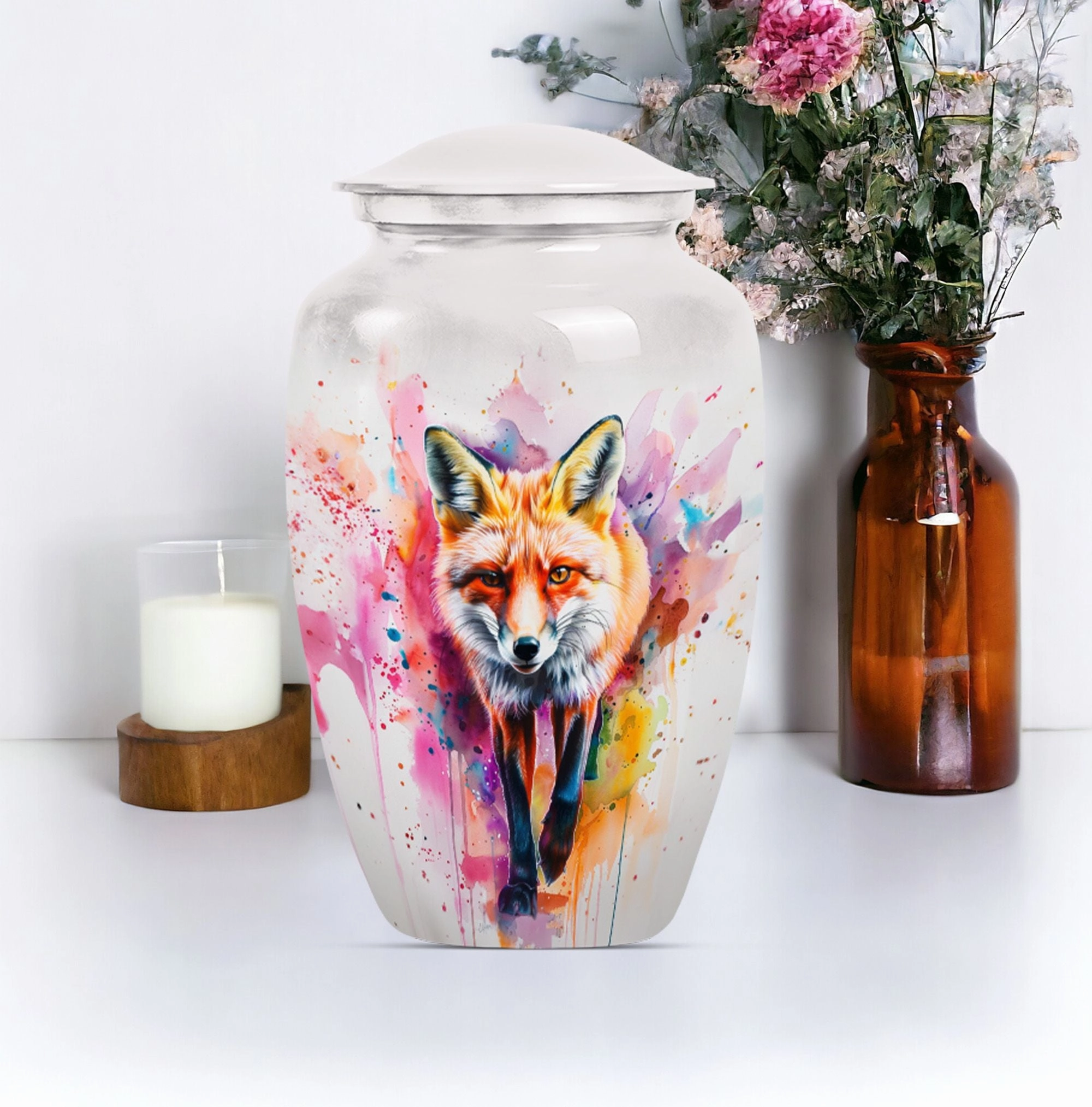Fox Tribute - Supreme Lady Funerary Aluminium Cremation Urn