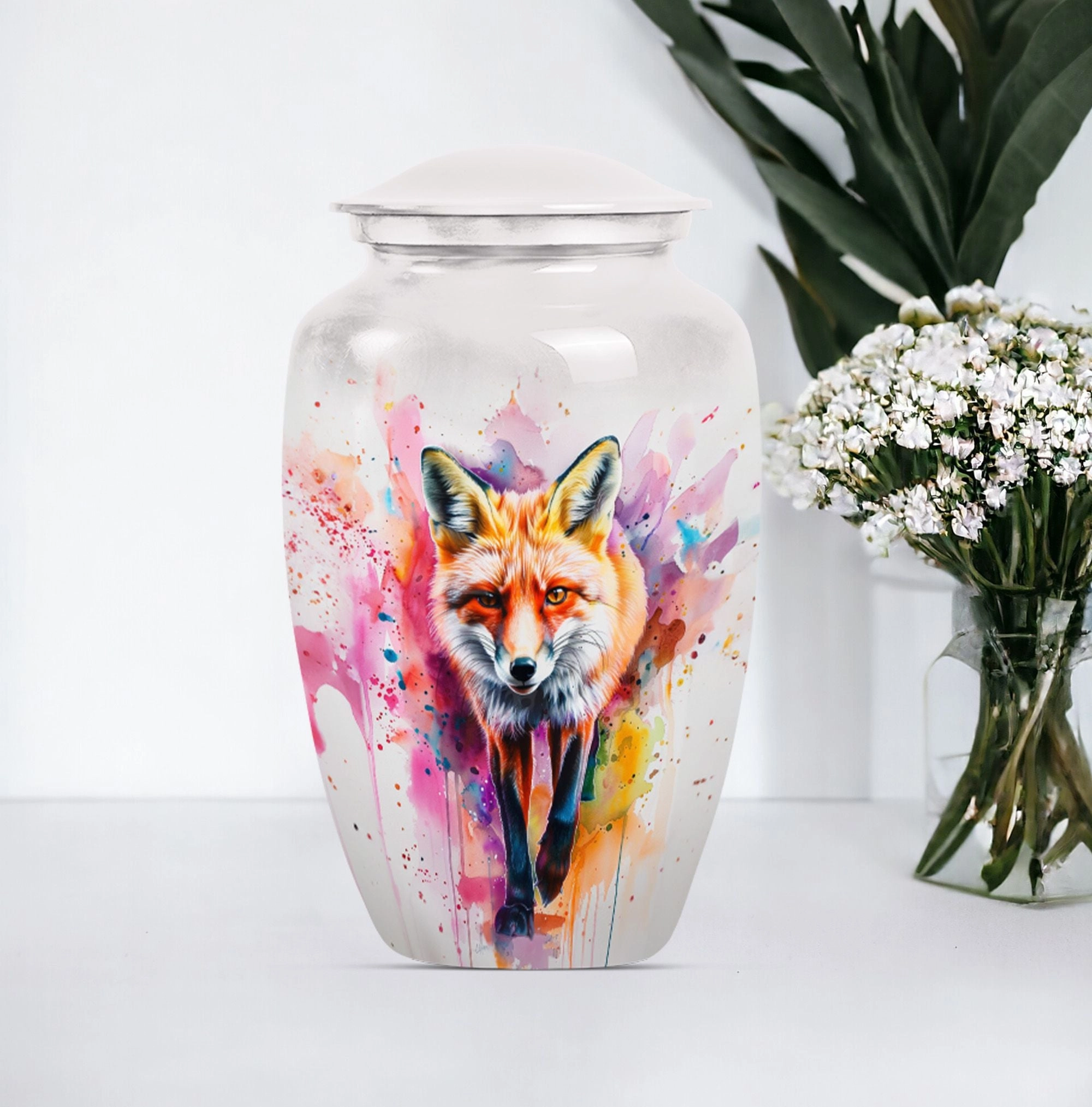 Fox Tribute - Supreme Lady Funerary Aluminium Cremation Urn
