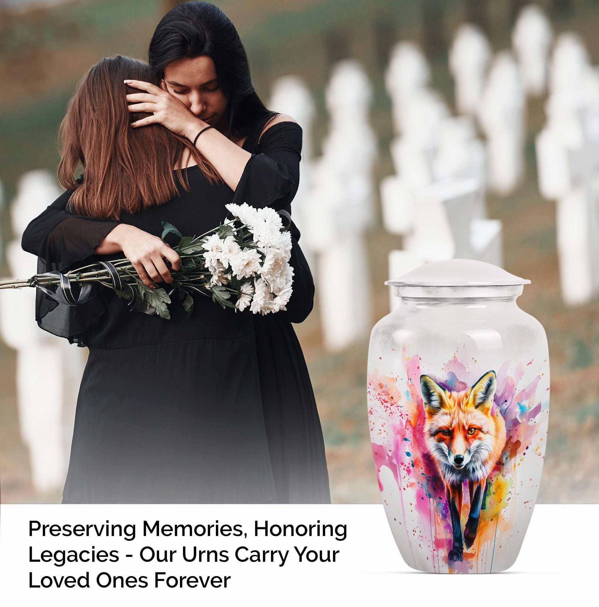 Fox Tribute - Supreme Lady Funerary Aluminium Cremation Urn