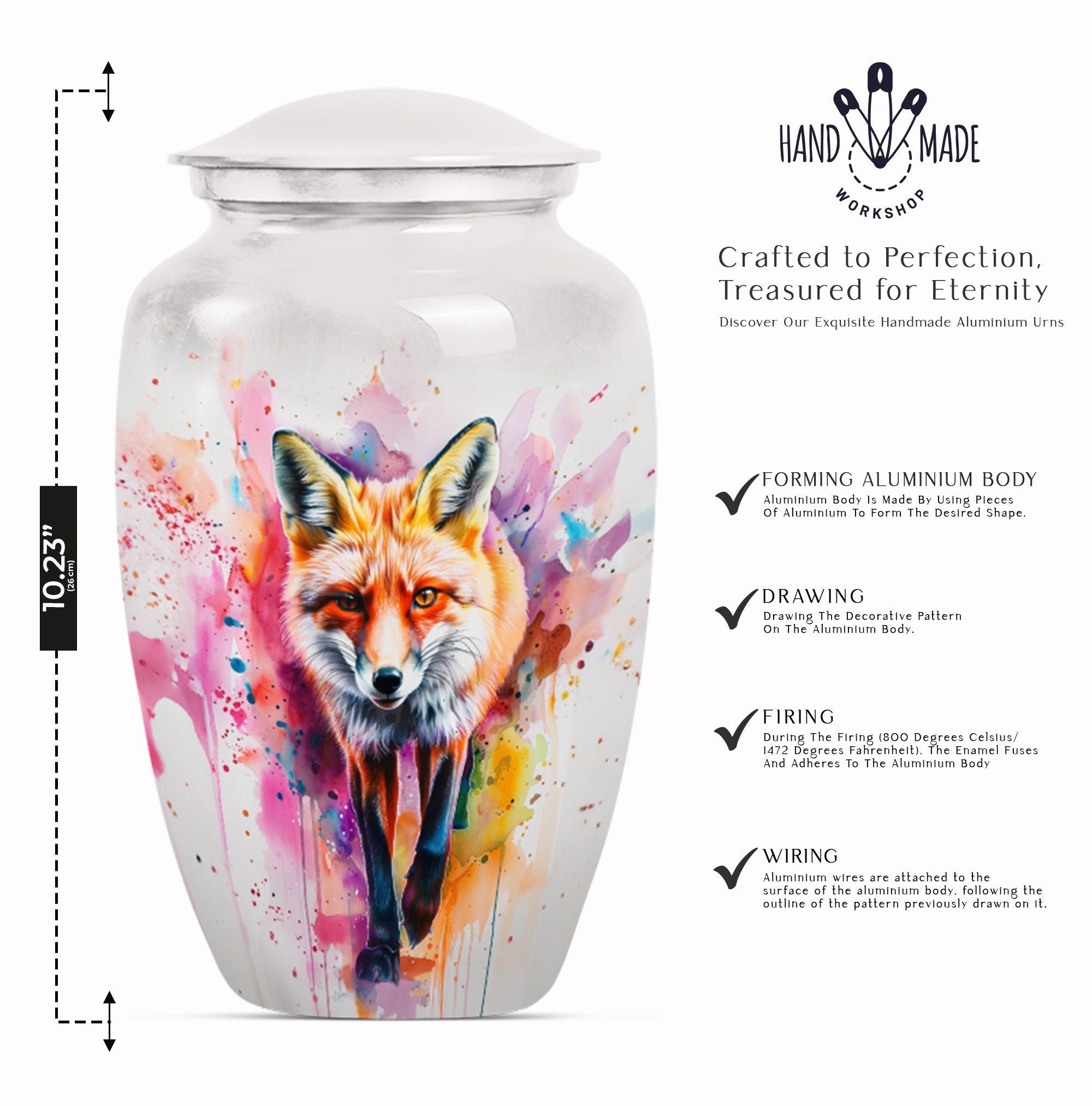 Fox Tribute - Supreme Lady Funerary Aluminium Cremation Urn