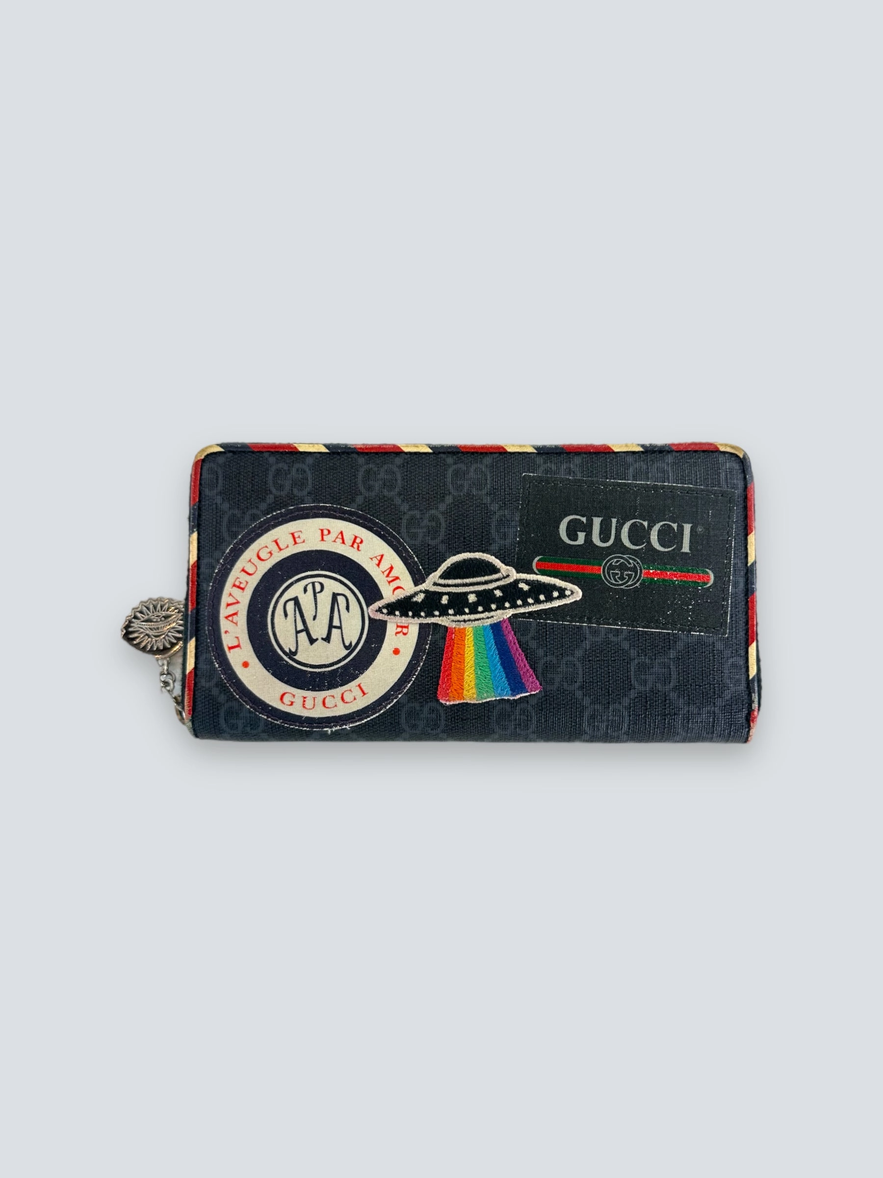 Gucci Night Courrier GG Supreme Zip Around Wallet