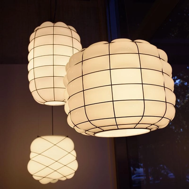 Italian Made Murano Glass Lantern Pendant Light