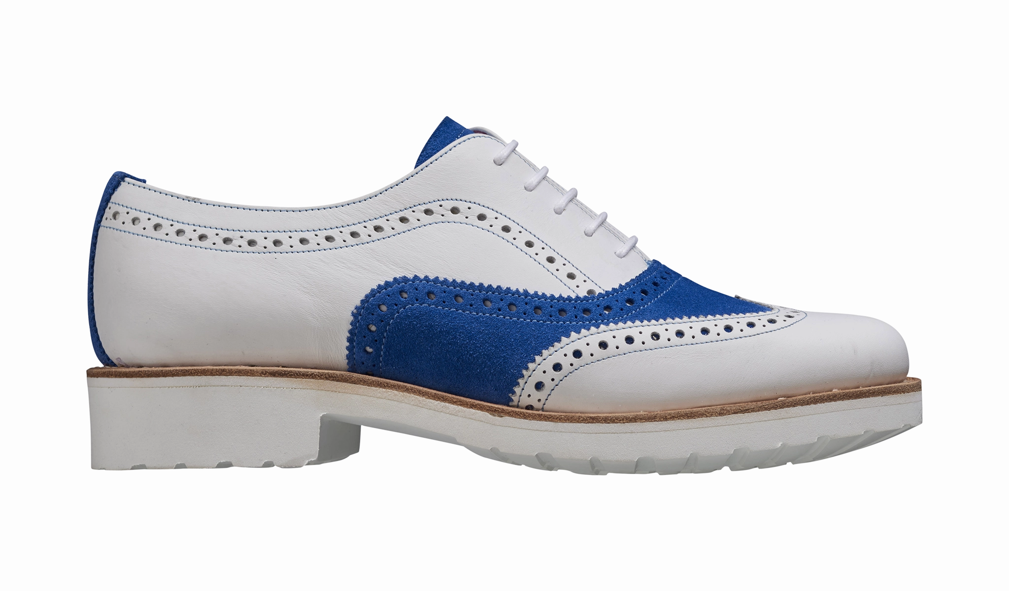 Josie - White Calf / Sky Blue Suede