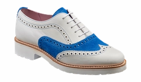 Josie - White Calf / Sky Blue Suede