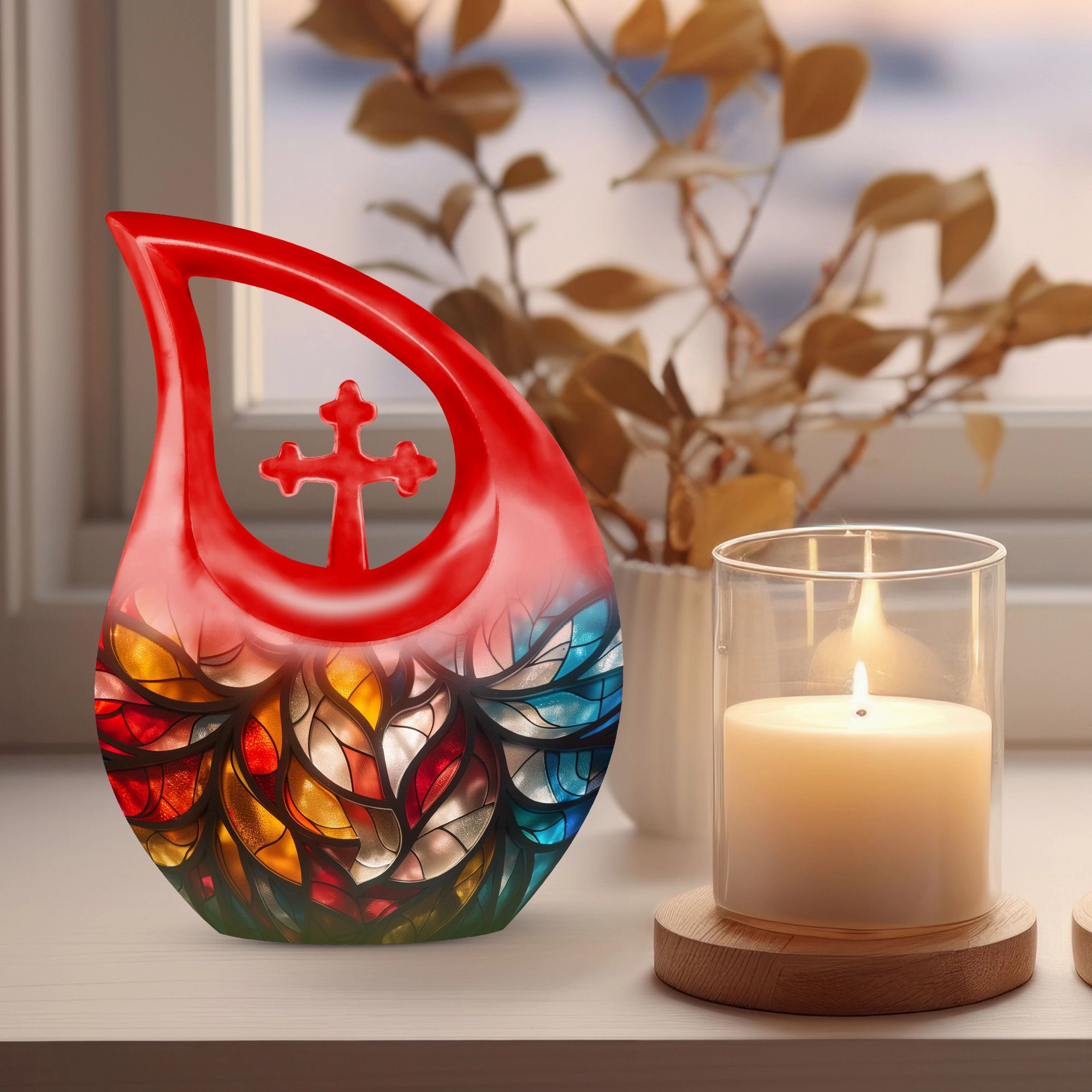 Kaleidoscopic Rhapsody Memorial Urn - Unique Small Keepsake