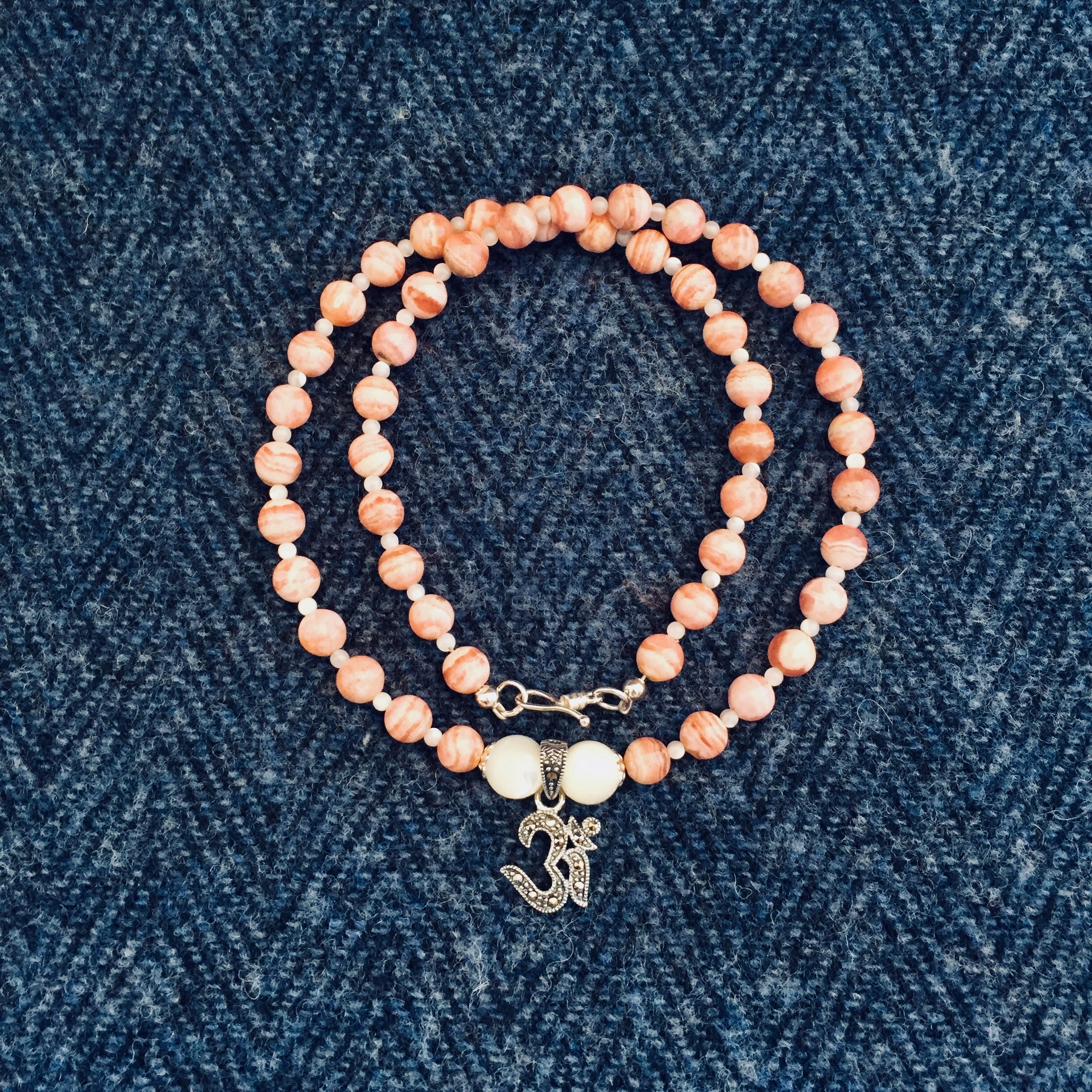 Kamala Rhodochrosite Om Necklace