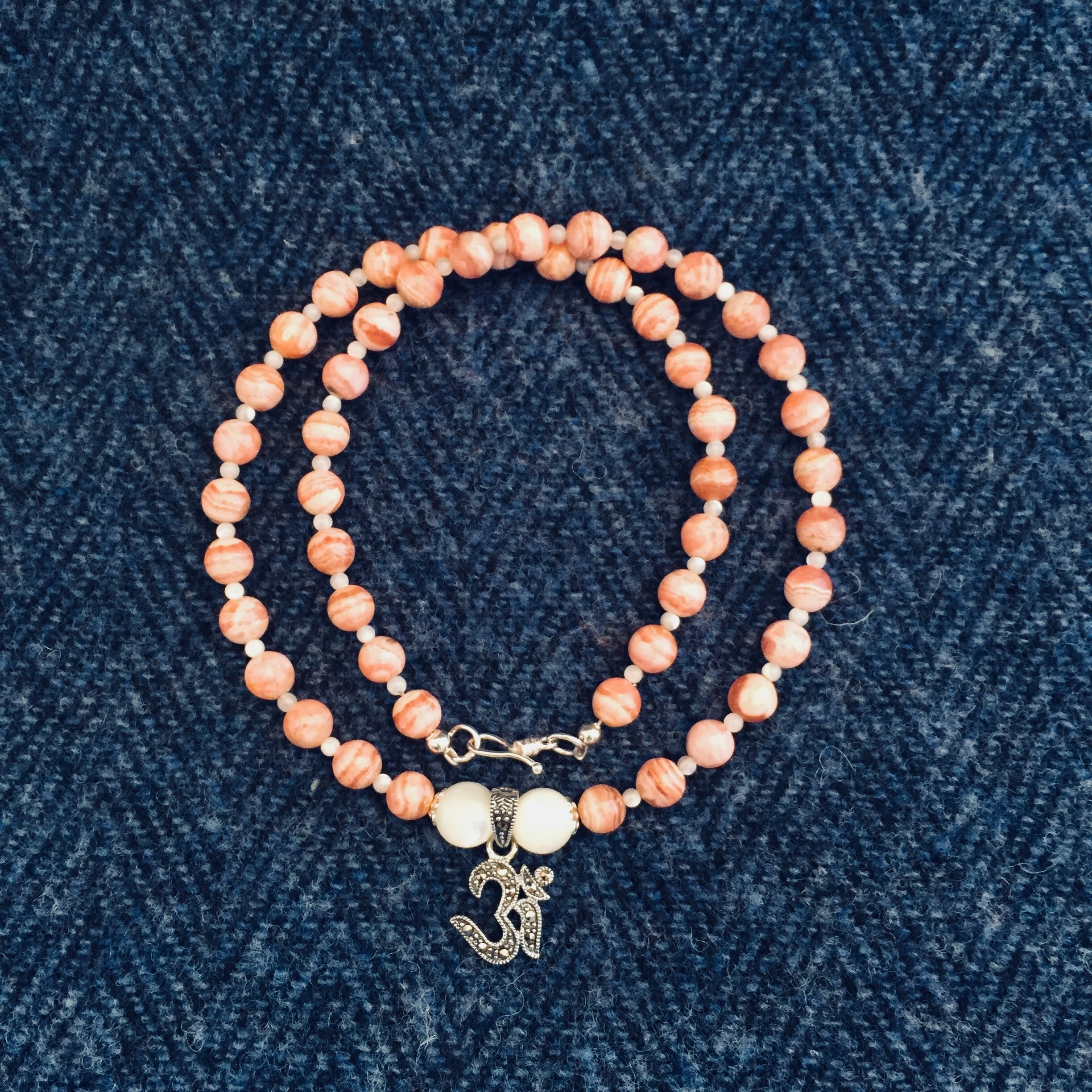 Kamala Rhodochrosite Om Necklace
