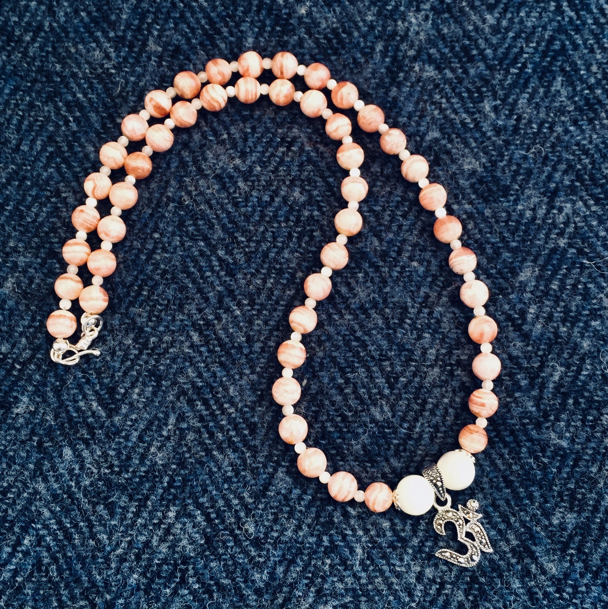 Kamala Rhodochrosite Om Necklace