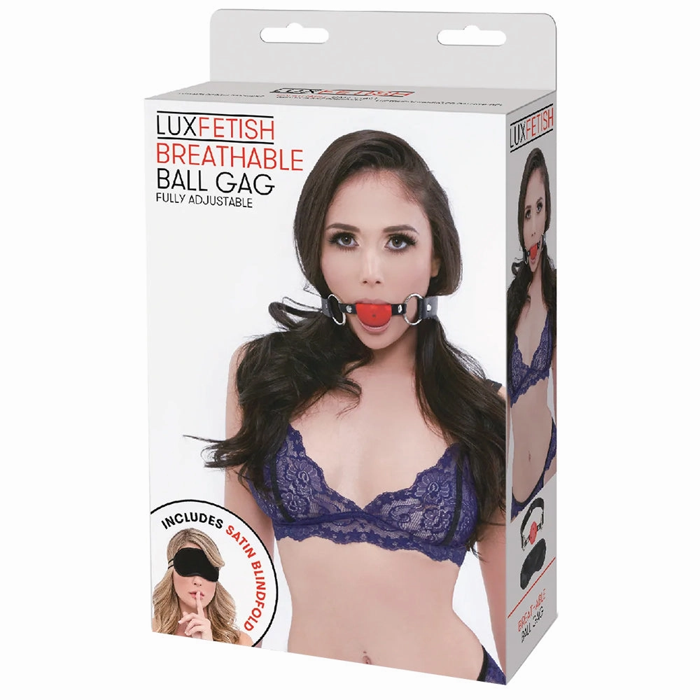 Lux Fetish Breathable Ball Gag in Red