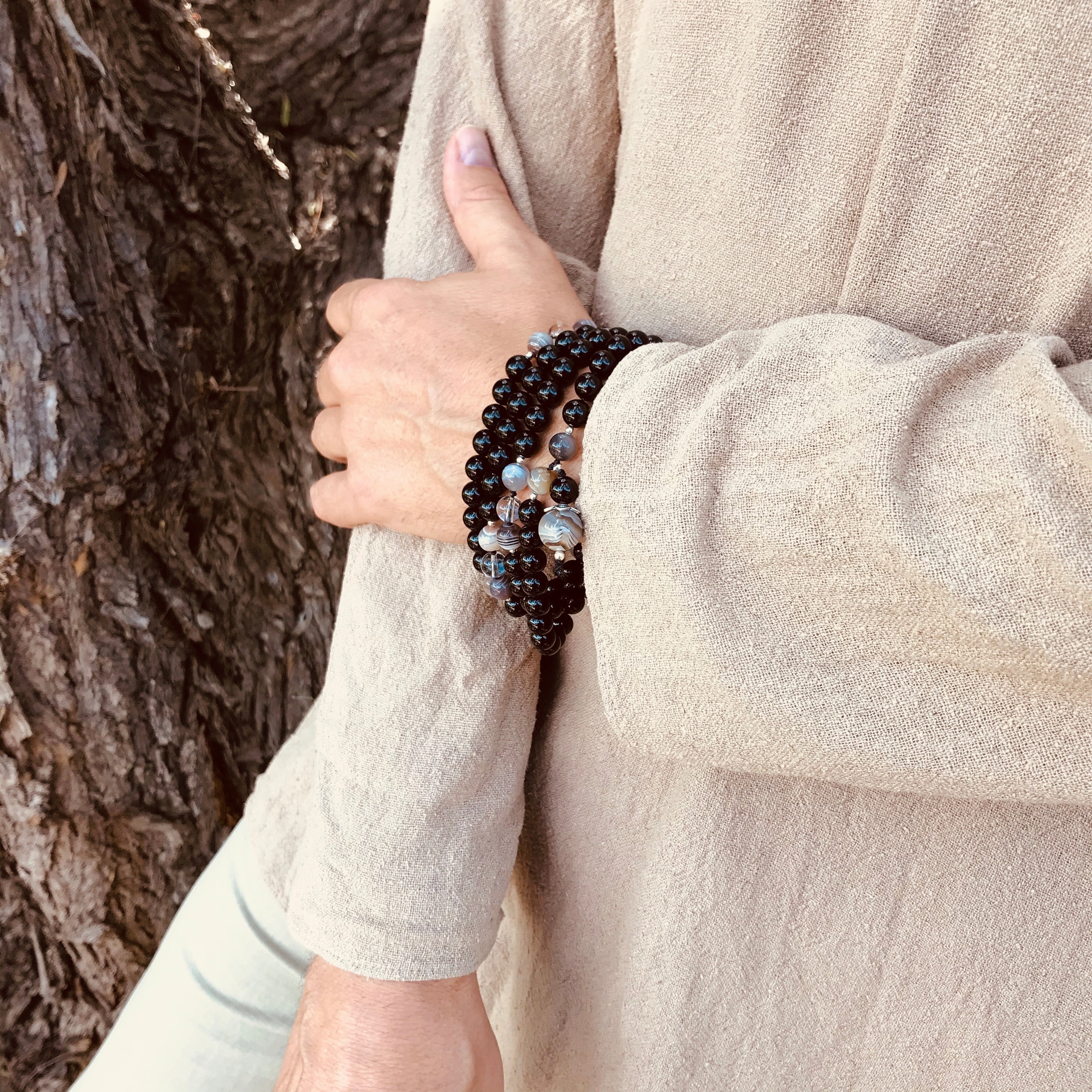 Megh Black Onyx Mala look