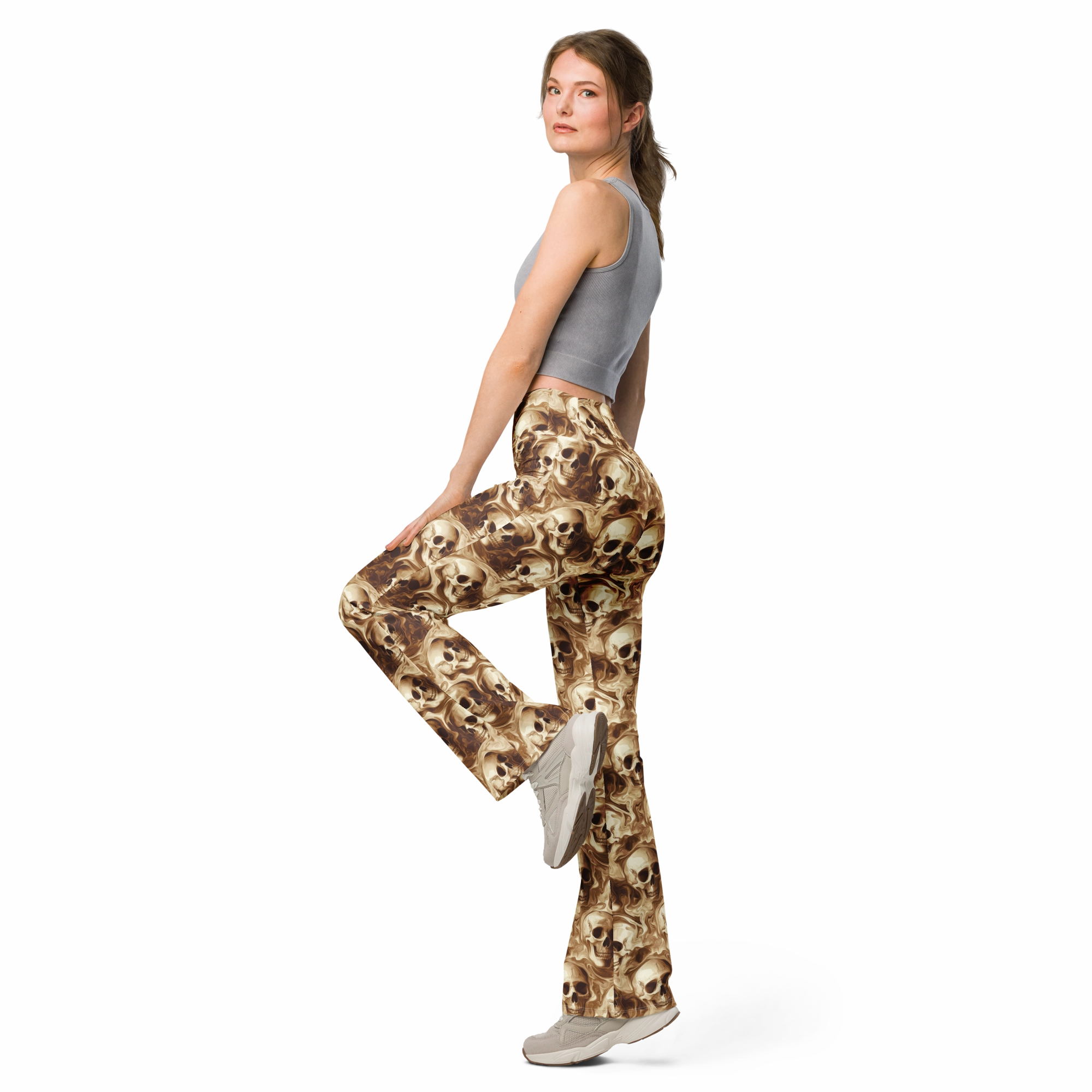 Melting Skull Flare Leggings