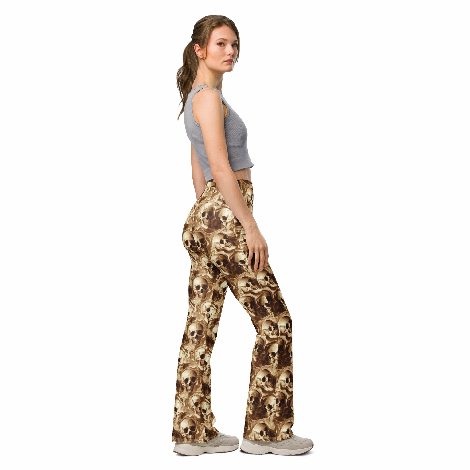 Melting Skull Flare Leggings