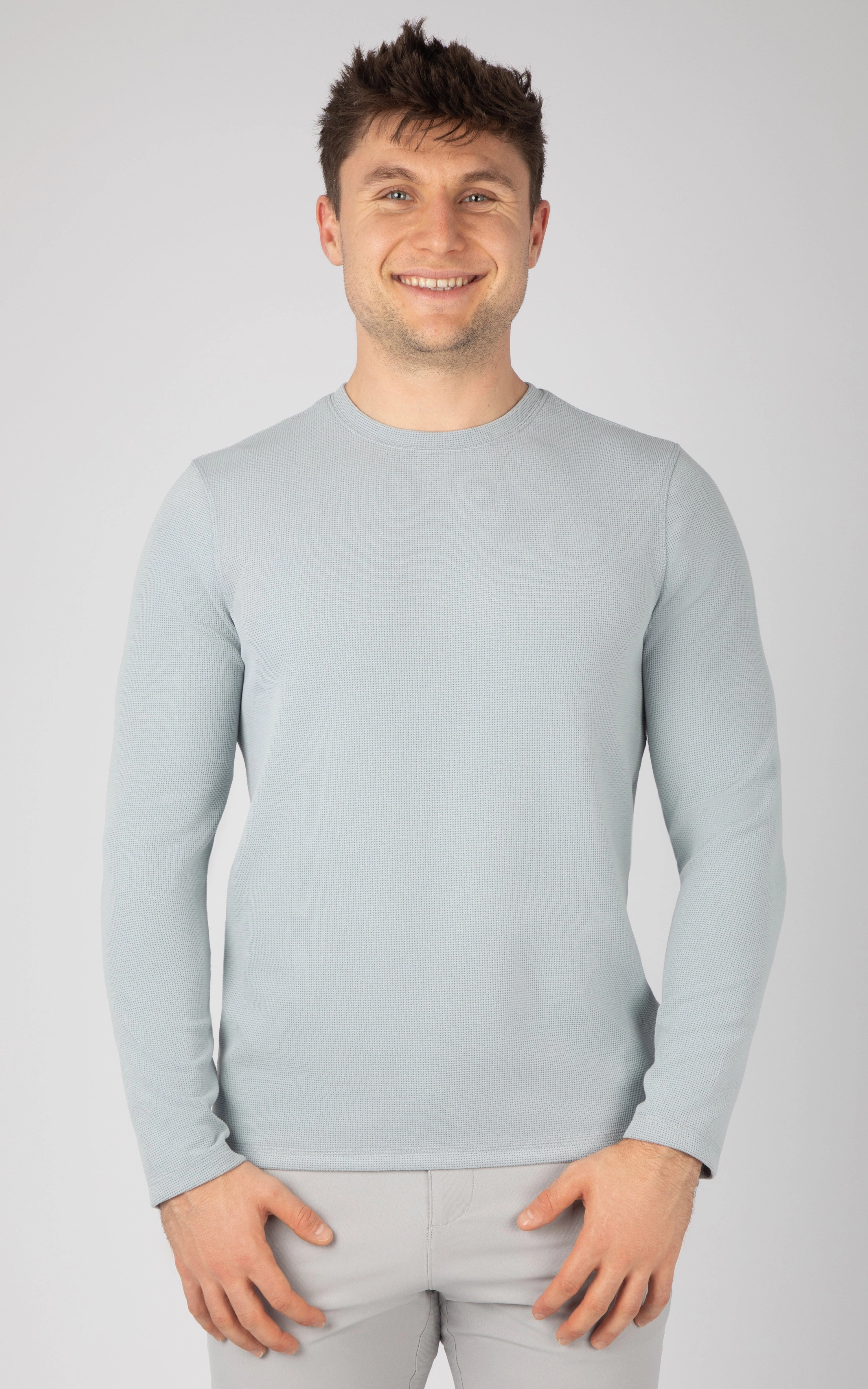 Mens Supreme Hyperlite Waffle Long Sleeve Crew Neck Shirt