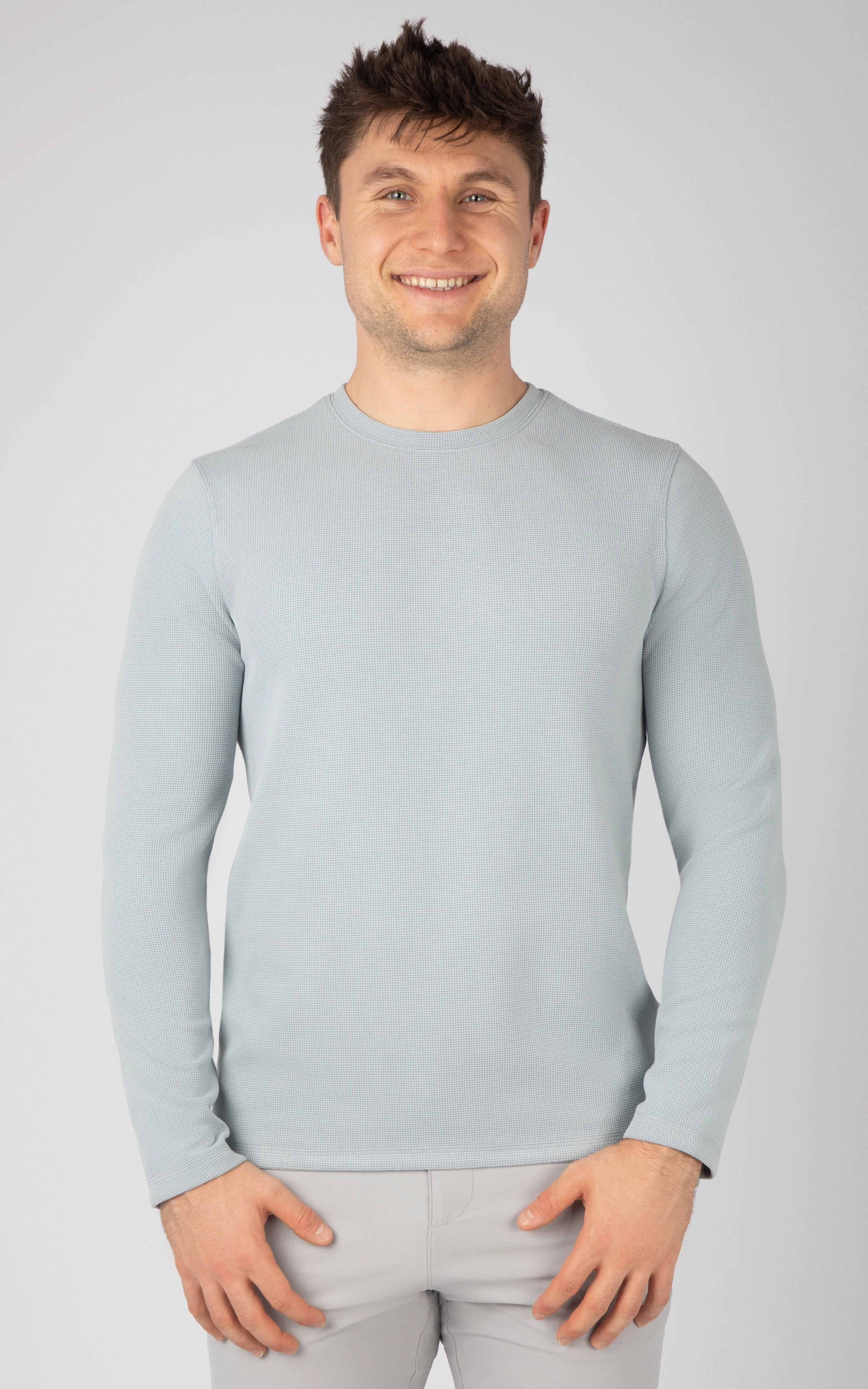 Mens Supreme Hyperlite Waffle Long Sleeve Crew Neck Shirt