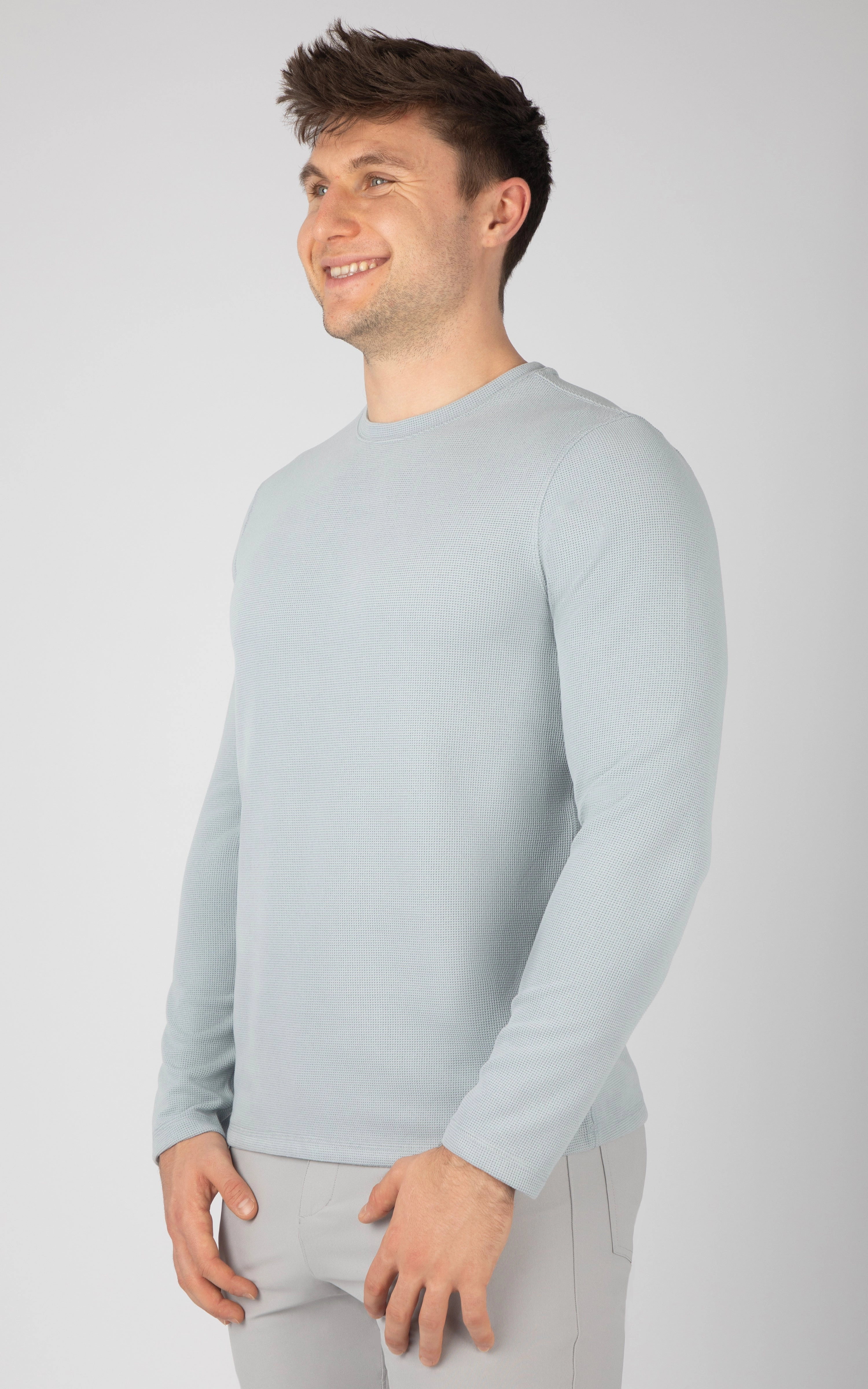 Mens Supreme Hyperlite Waffle Long Sleeve Crew Neck Shirt