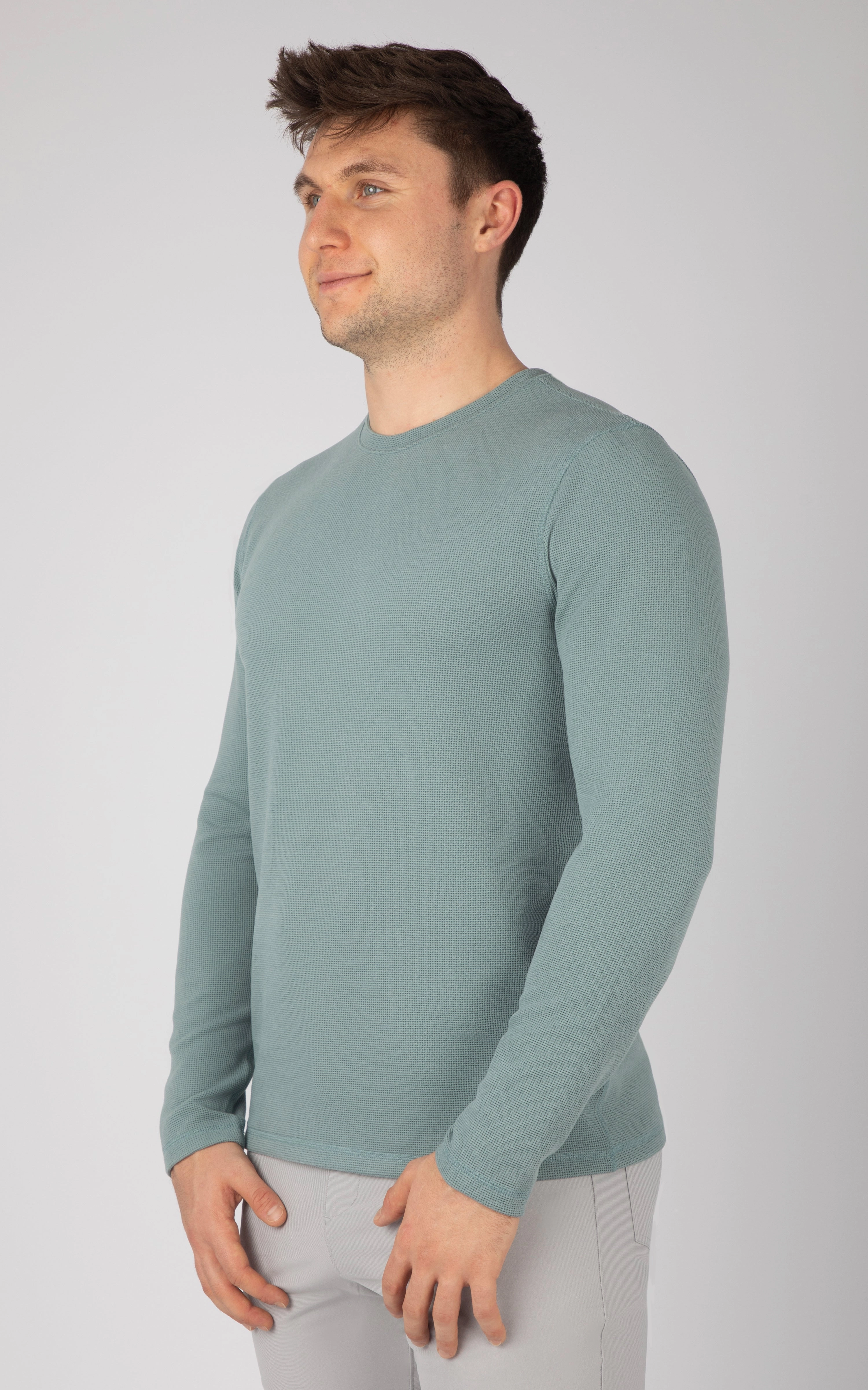 Mens Supreme Hyperlite Waffle Long Sleeve Crew Neck Shirt