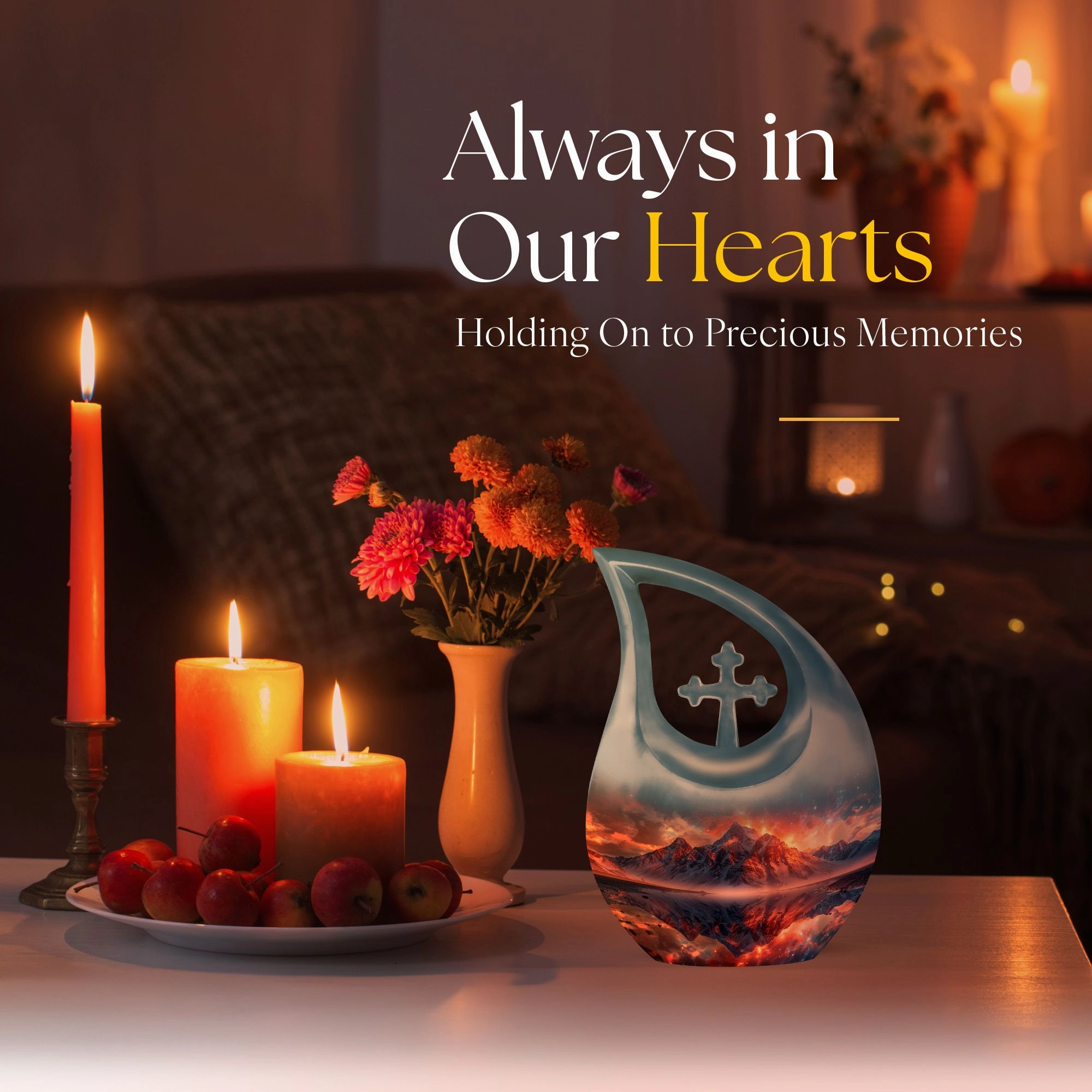 Mountains Echo- A Scenic Memorial urn in Aluminium