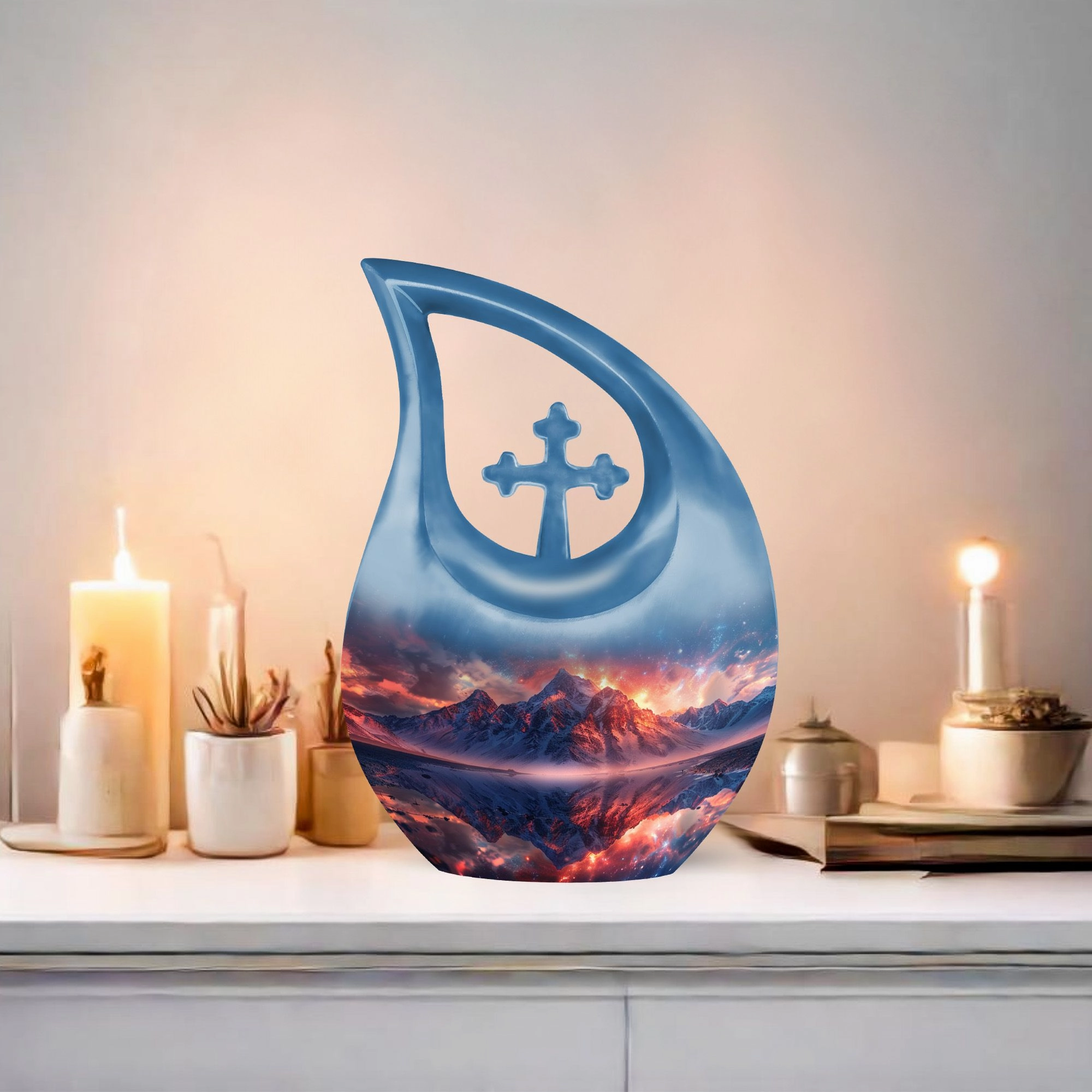 Mountains Echo- A Scenic Memorial urn in Aluminium