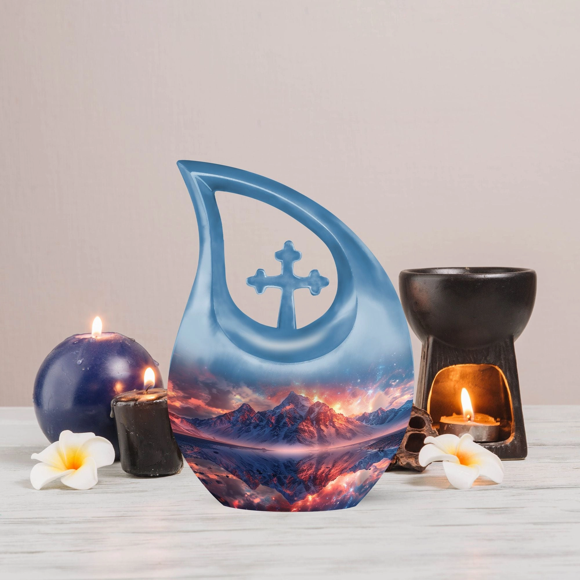 Mountains Echo- A Scenic Memorial urn in Aluminium