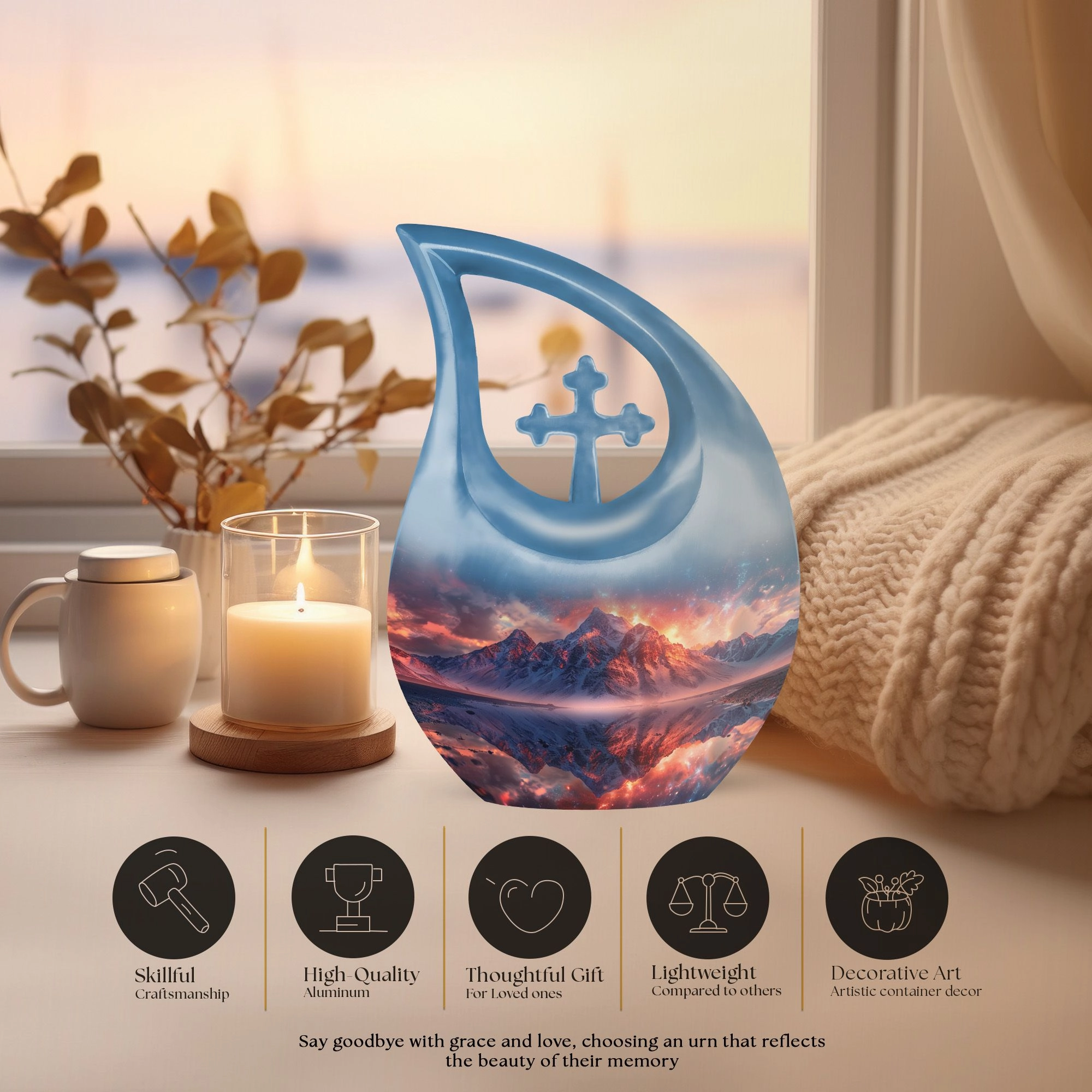 Mountains Echo- A Scenic Memorial urn in Aluminium